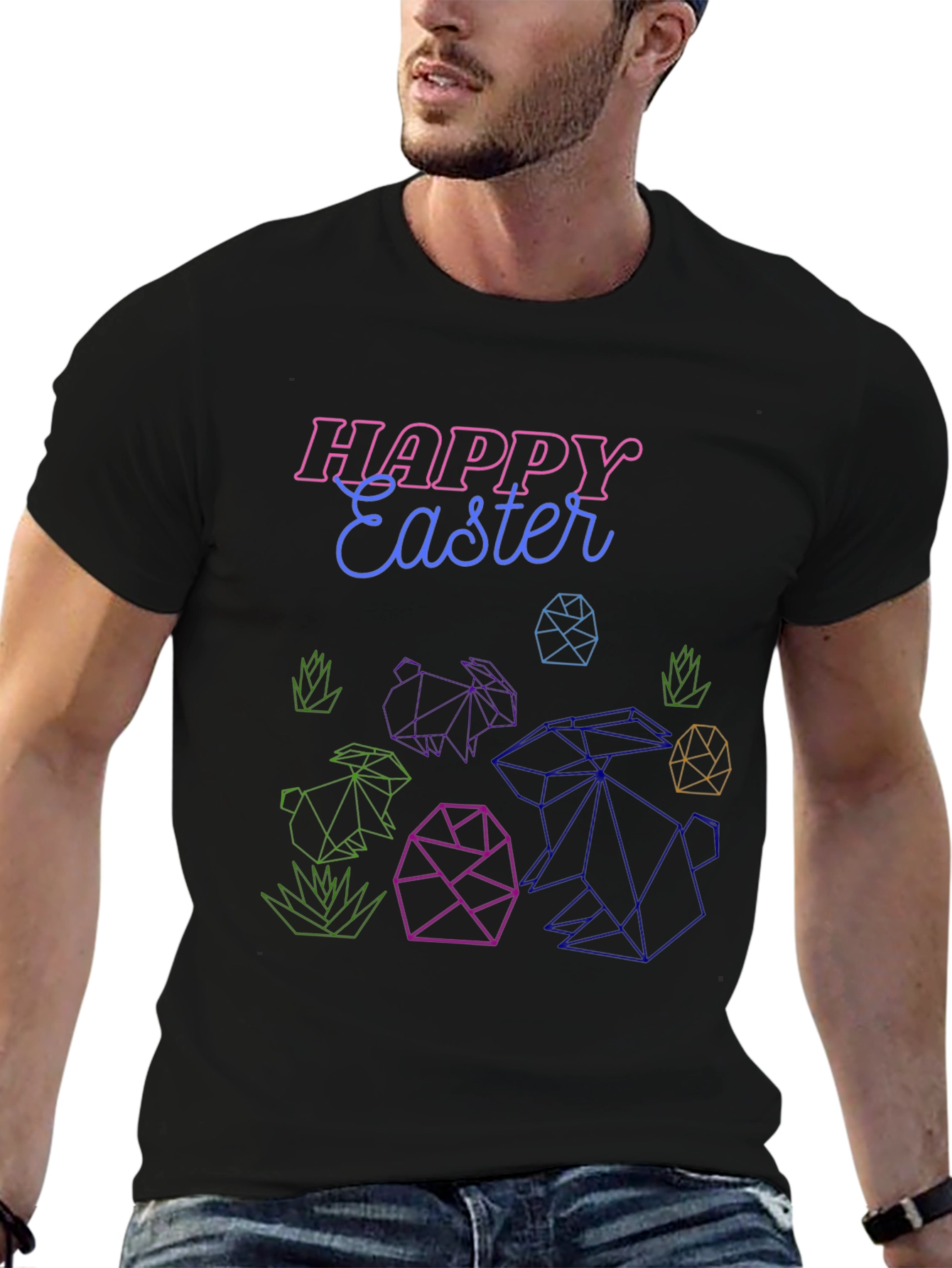 Happy Easter Geometric T-Shirt