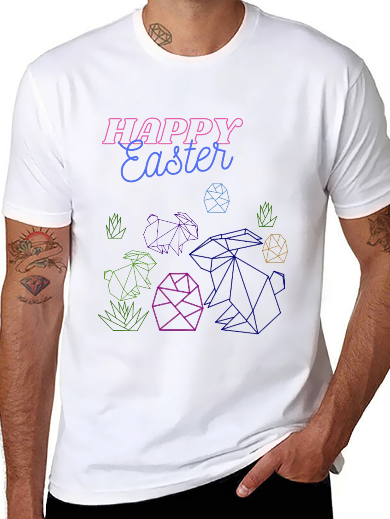 Happy Easter Geometric T-Shirt