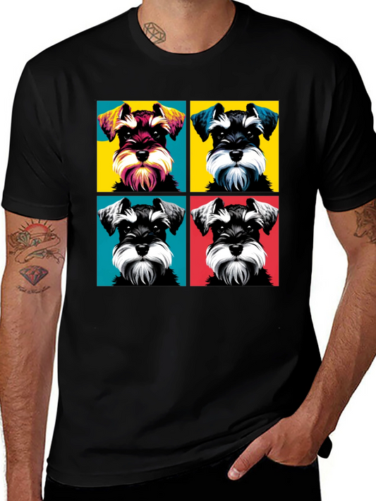 Schnauzer Pop Art Graphic T-Shirt