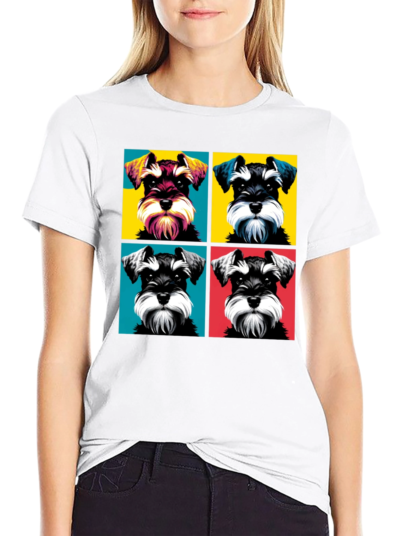 Schnauzer Pop Art Graphic T-Shirt