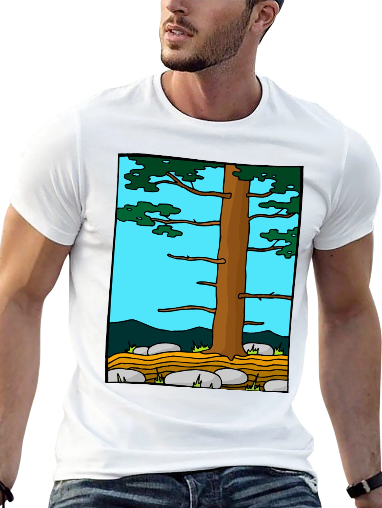 Nature Tree Graphic Tee - Black