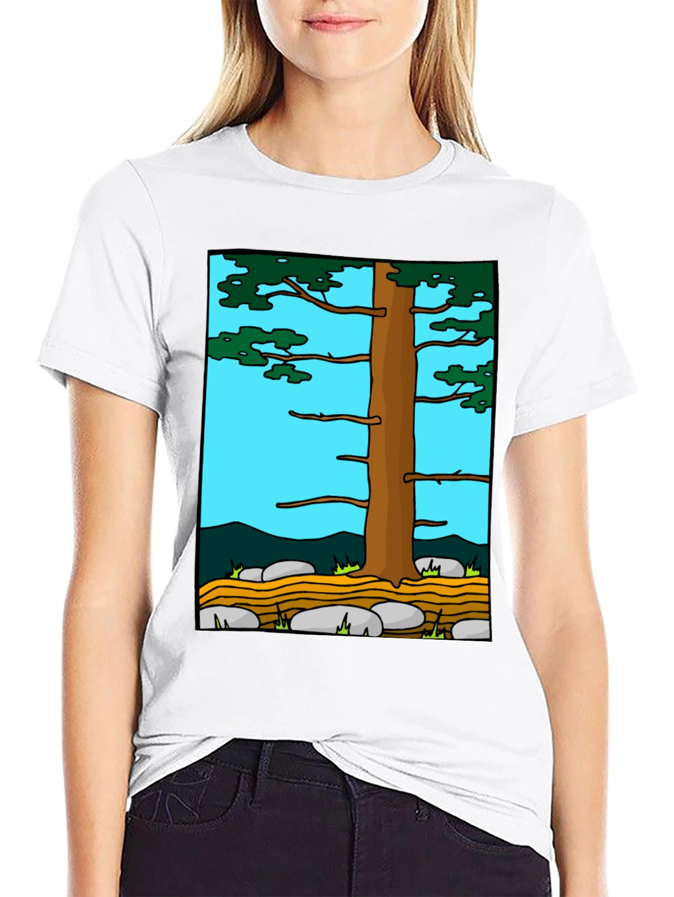Nature Tree Graphic Tee - Black