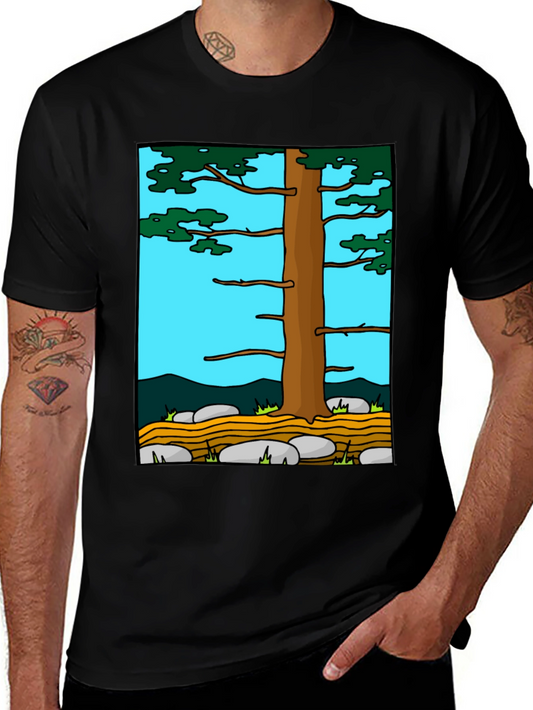 Nature Tree Graphic Tee - Black