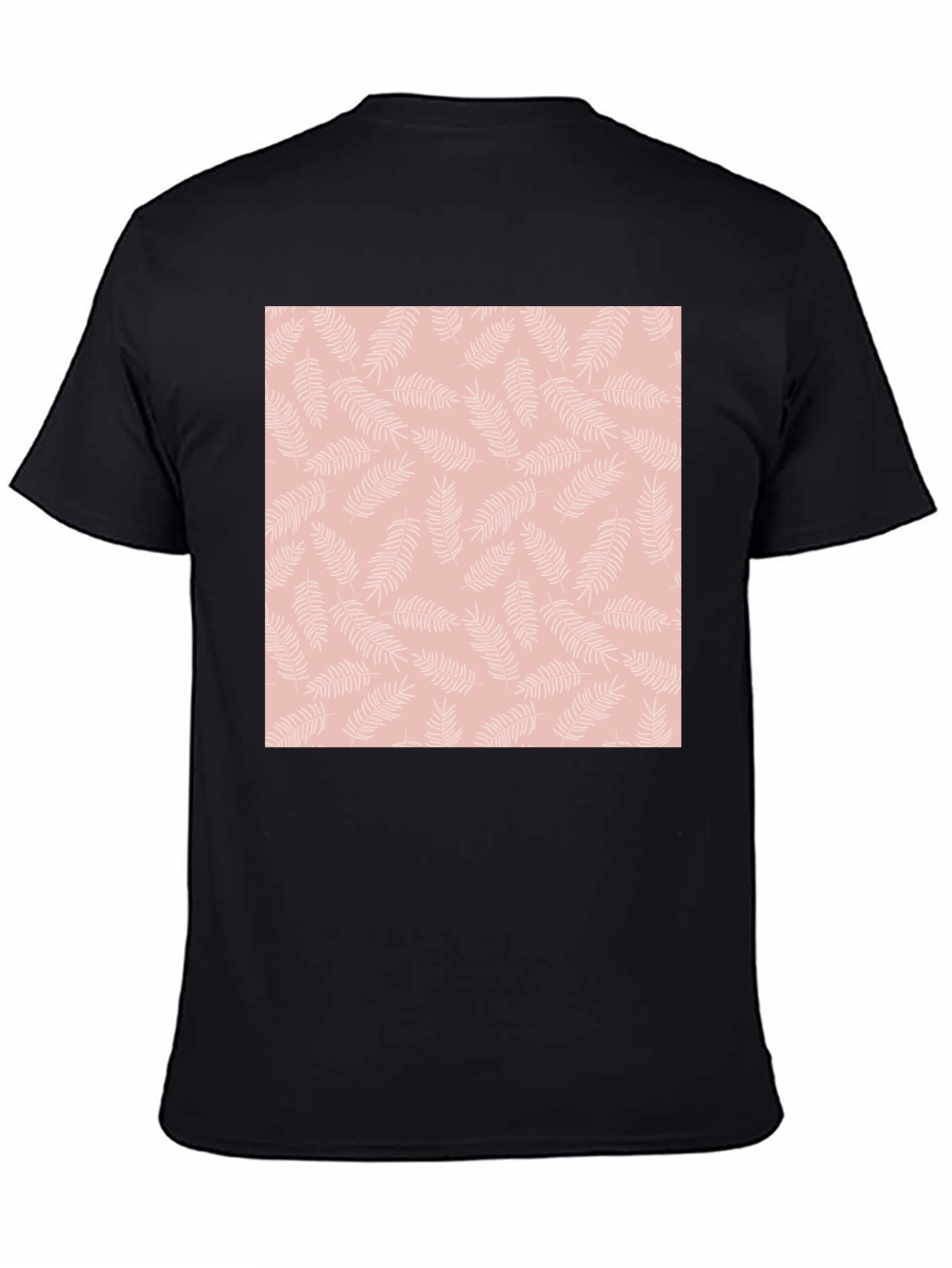 Black T-Shirt with Floral Pattern