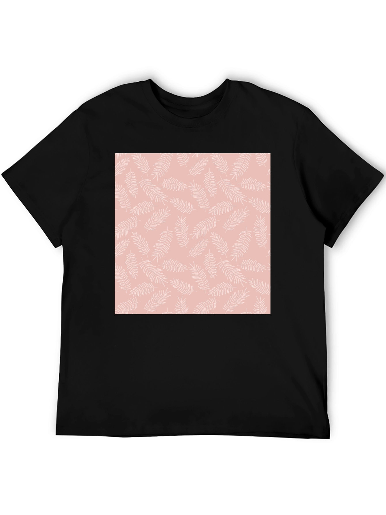 Black T-Shirt with Floral Pattern