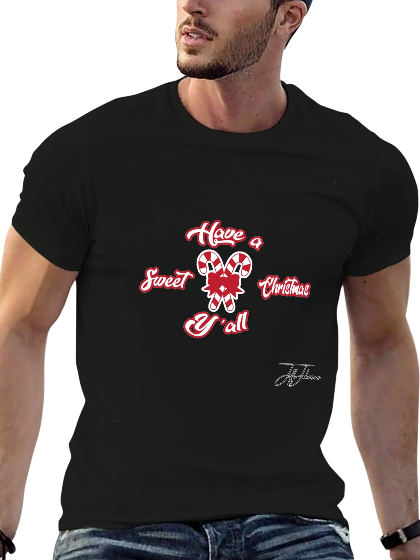 Sweet Christmas Yall Candy Cane T-Shirt