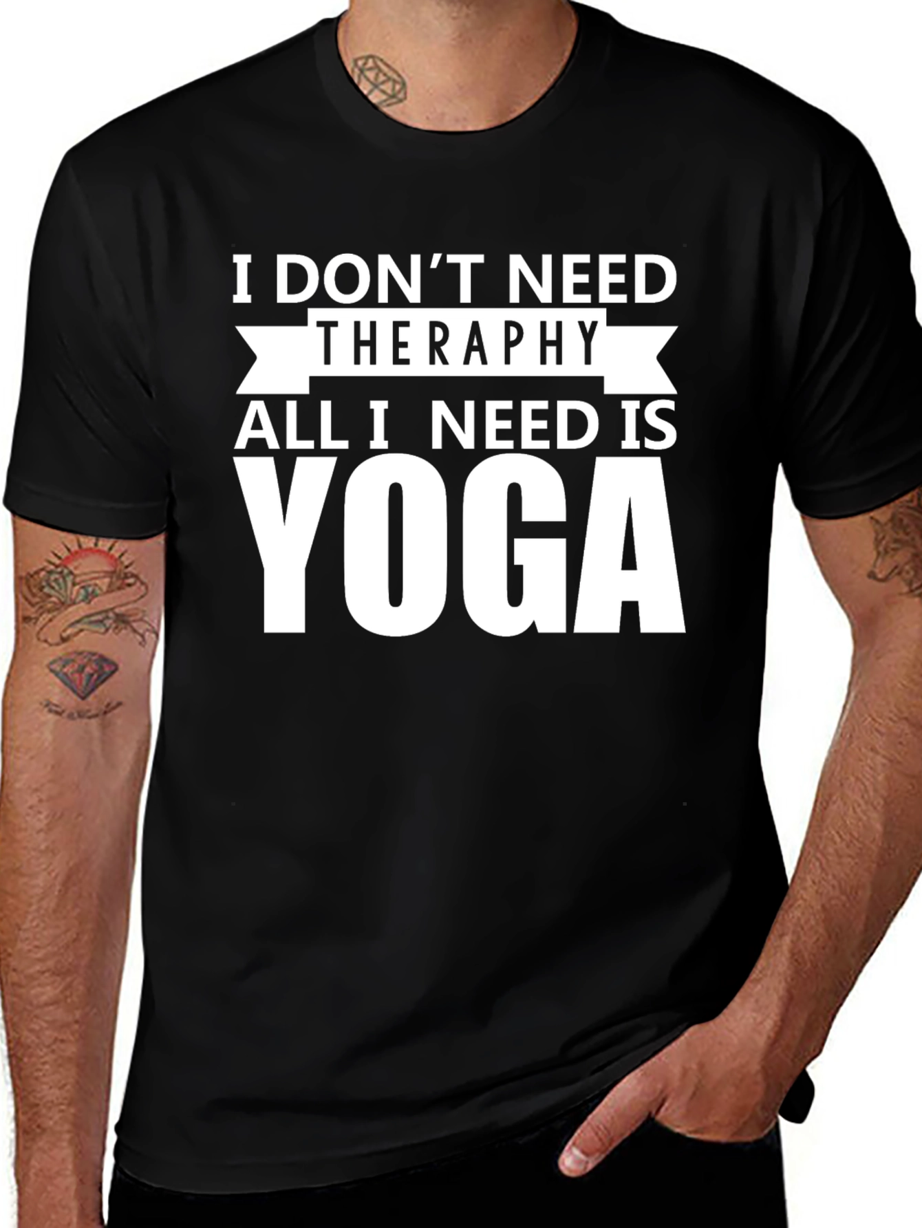 Yoga Therapy Graphic Tee - Black Cotton T-Shirt