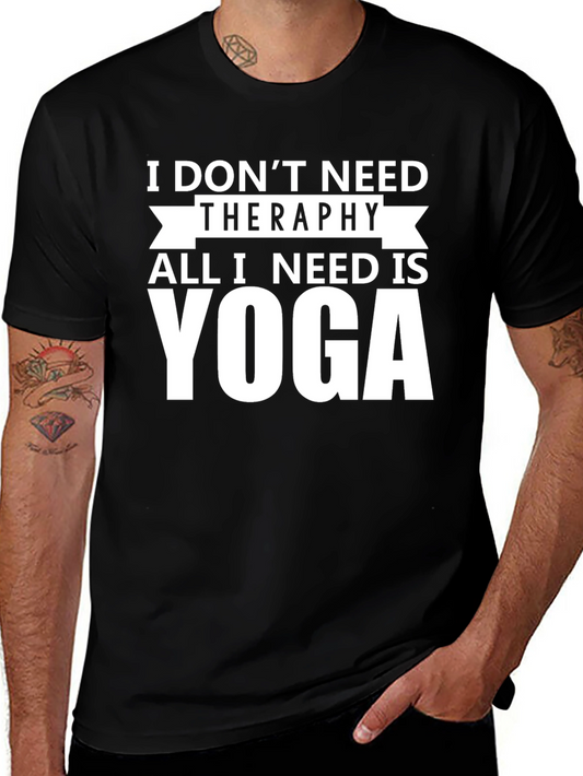 Yoga Therapy Graphic Tee - Black Cotton T-Shirt