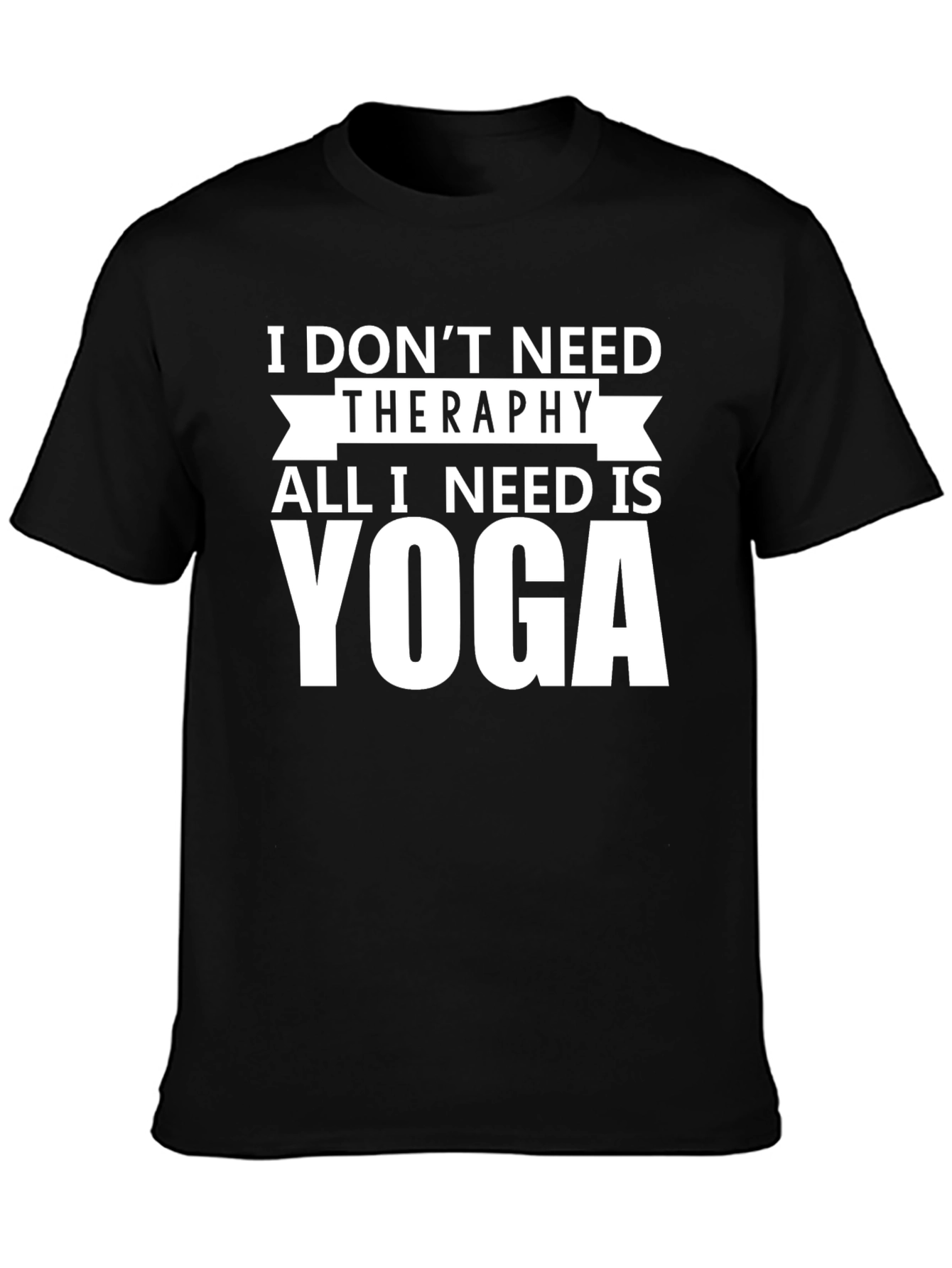 Yoga Therapy Graphic Tee - Black Cotton T-Shirt