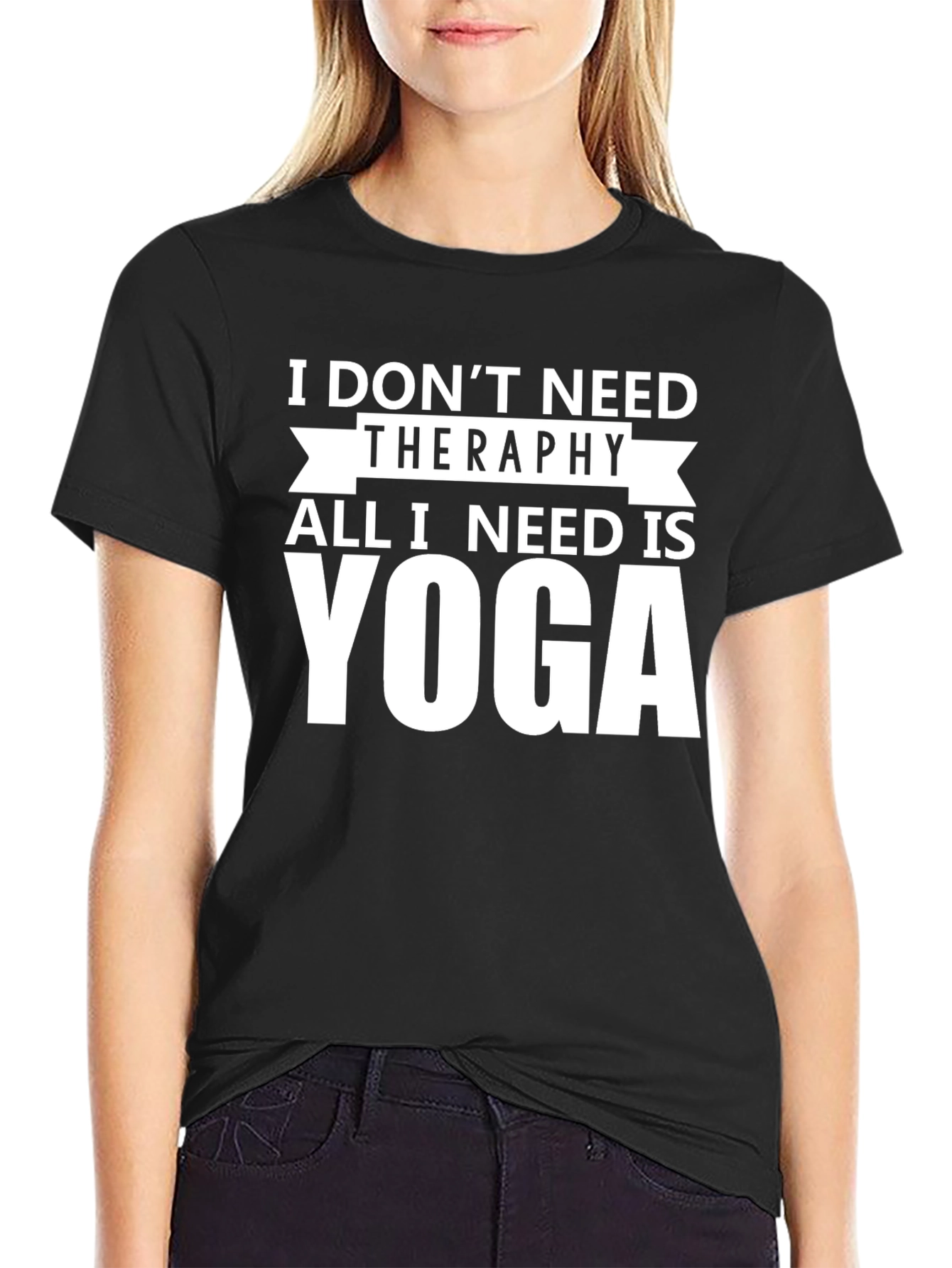 Yoga Therapy Graphic Tee - Black Cotton T-Shirt
