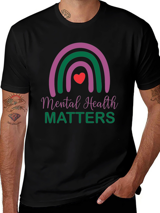 Mental Health Matters Rainbow Graphic T-Shirt