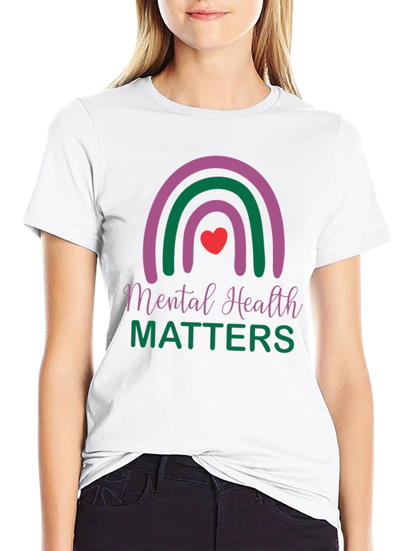 Mental Health Matters Rainbow Graphic T-Shirt