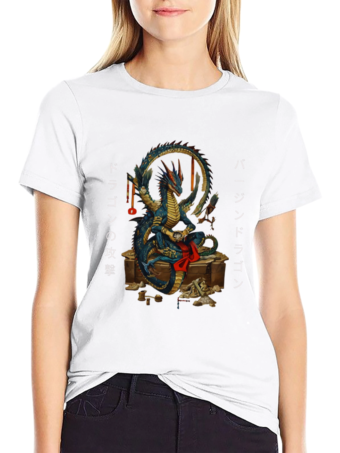 Dragon Treasure T-Shirt - Japanese Art Style