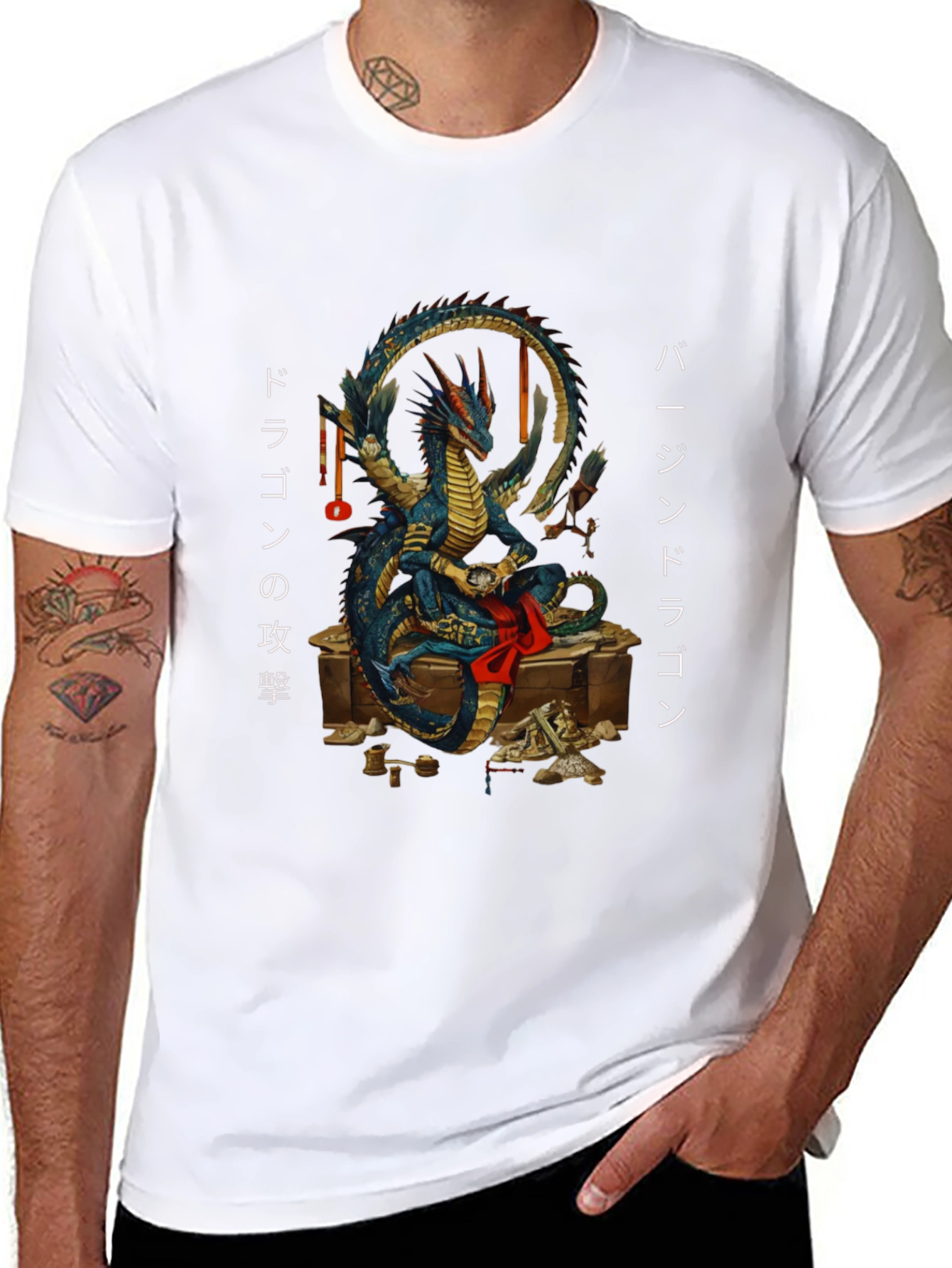 Dragon Treasure T-Shirt - Japanese Art Style