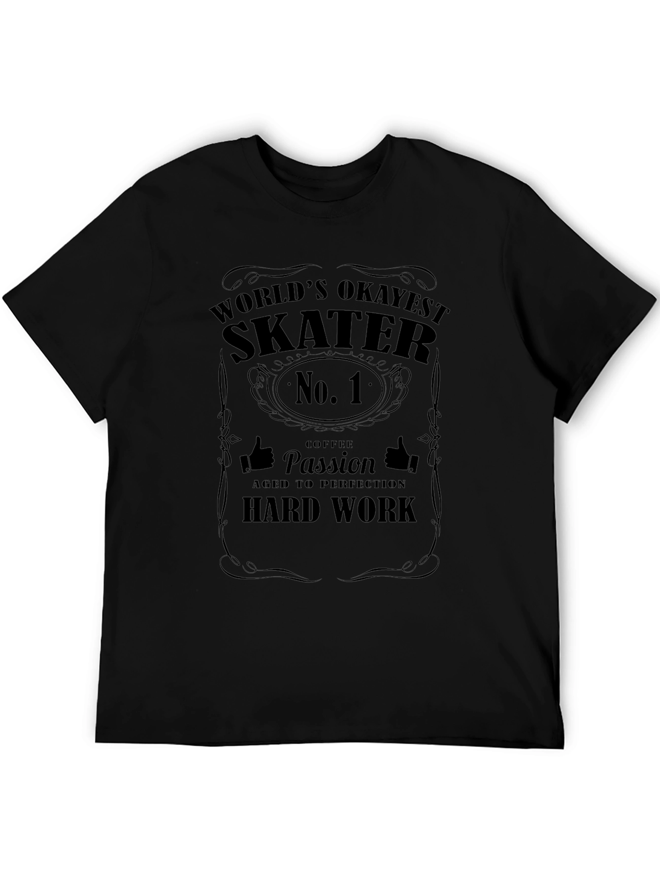 Worlds Okayest Skater Black Graphic T-Shirt