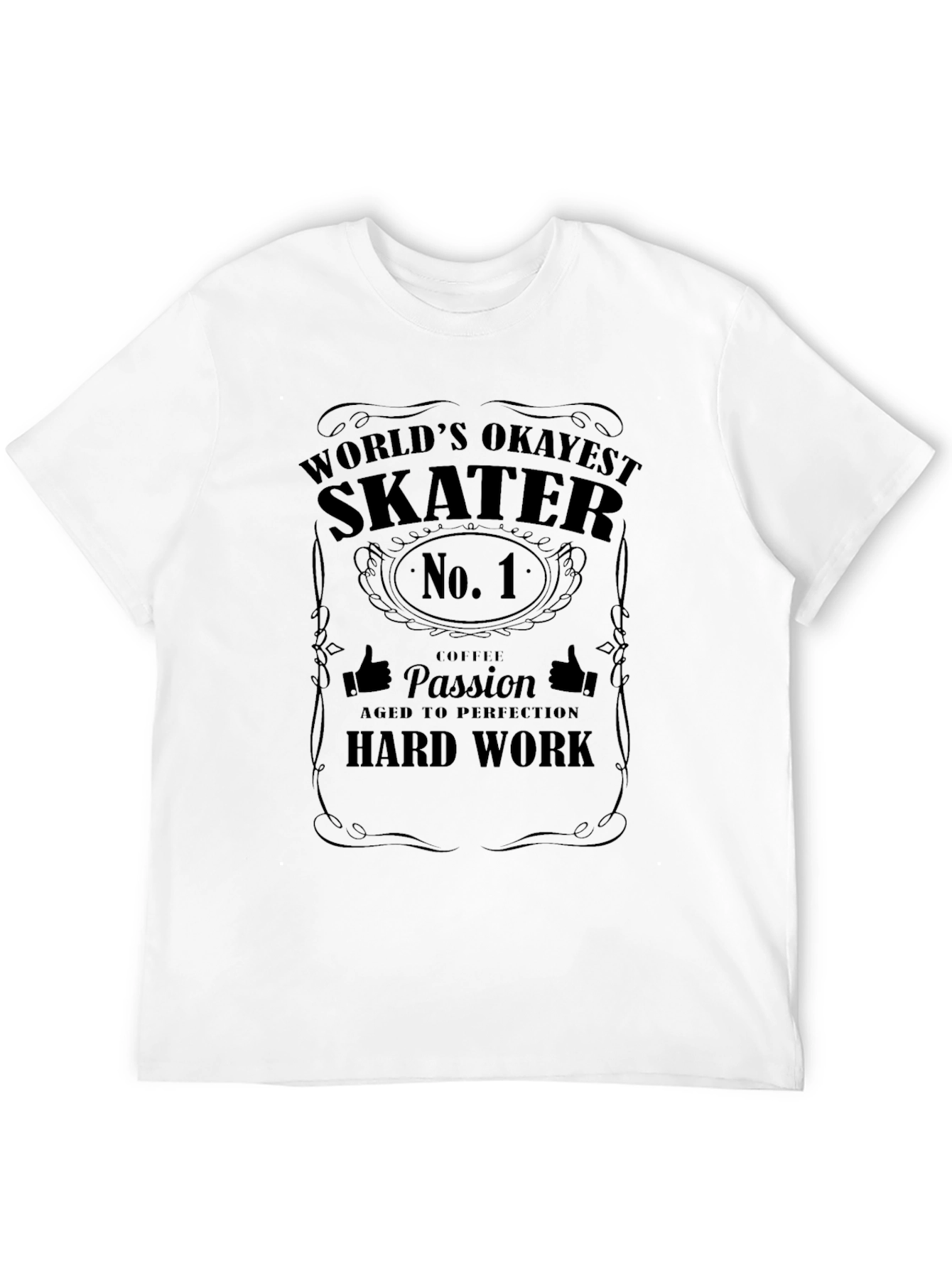 Worlds Okayest Skater Black Graphic T-Shirt