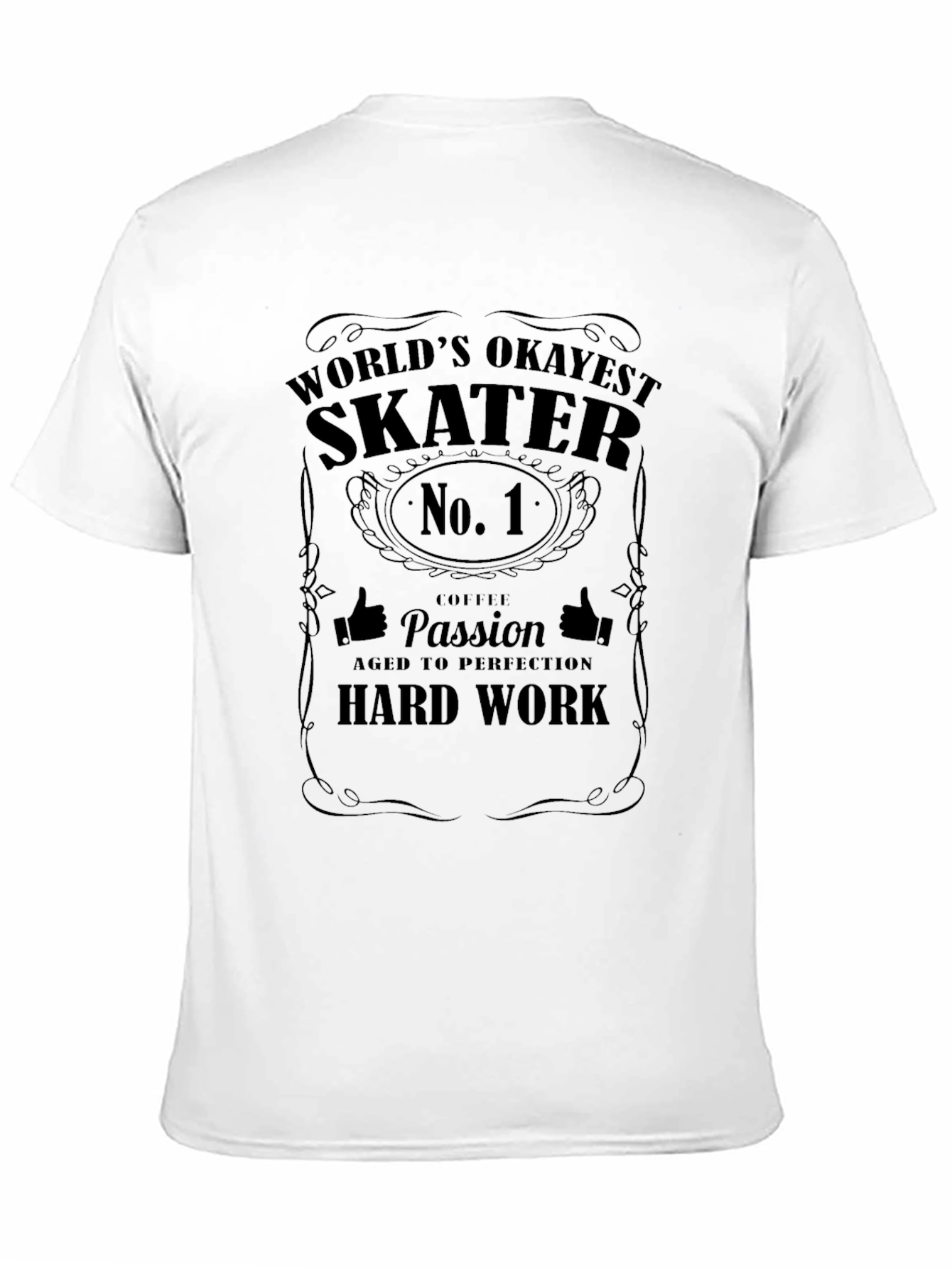 Worlds Okayest Skater Black Graphic T-Shirt