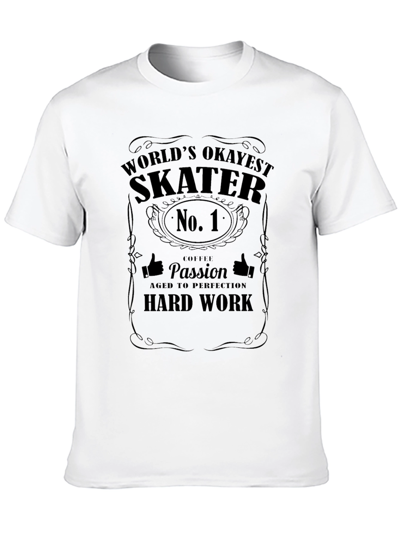 Worlds Okayest Skater Black Graphic T-Shirt