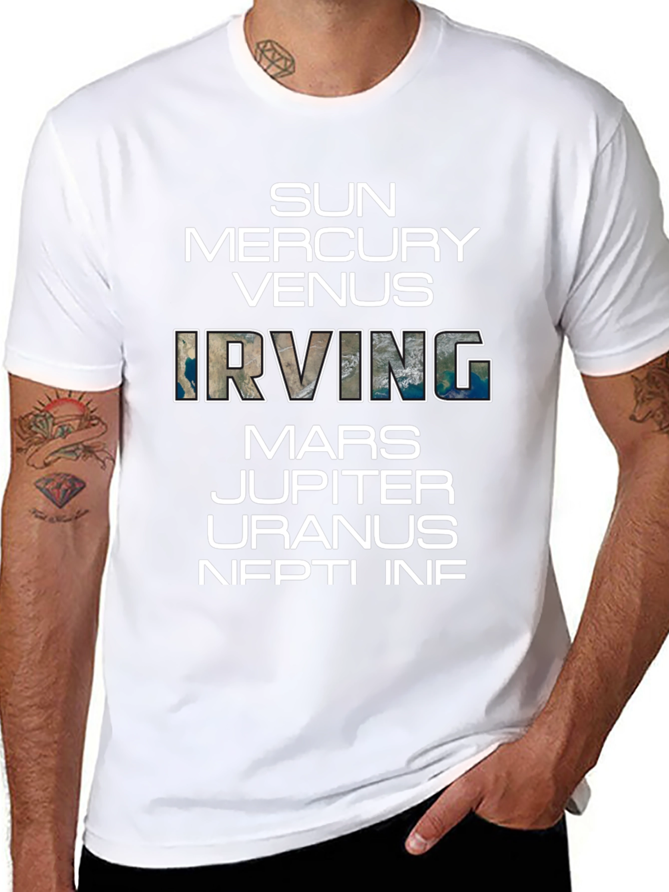 Planets & Irving Graphic Black T-Shirt