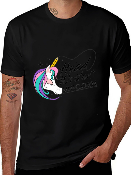 Head Writer Unicorn Graphic Tee - Black