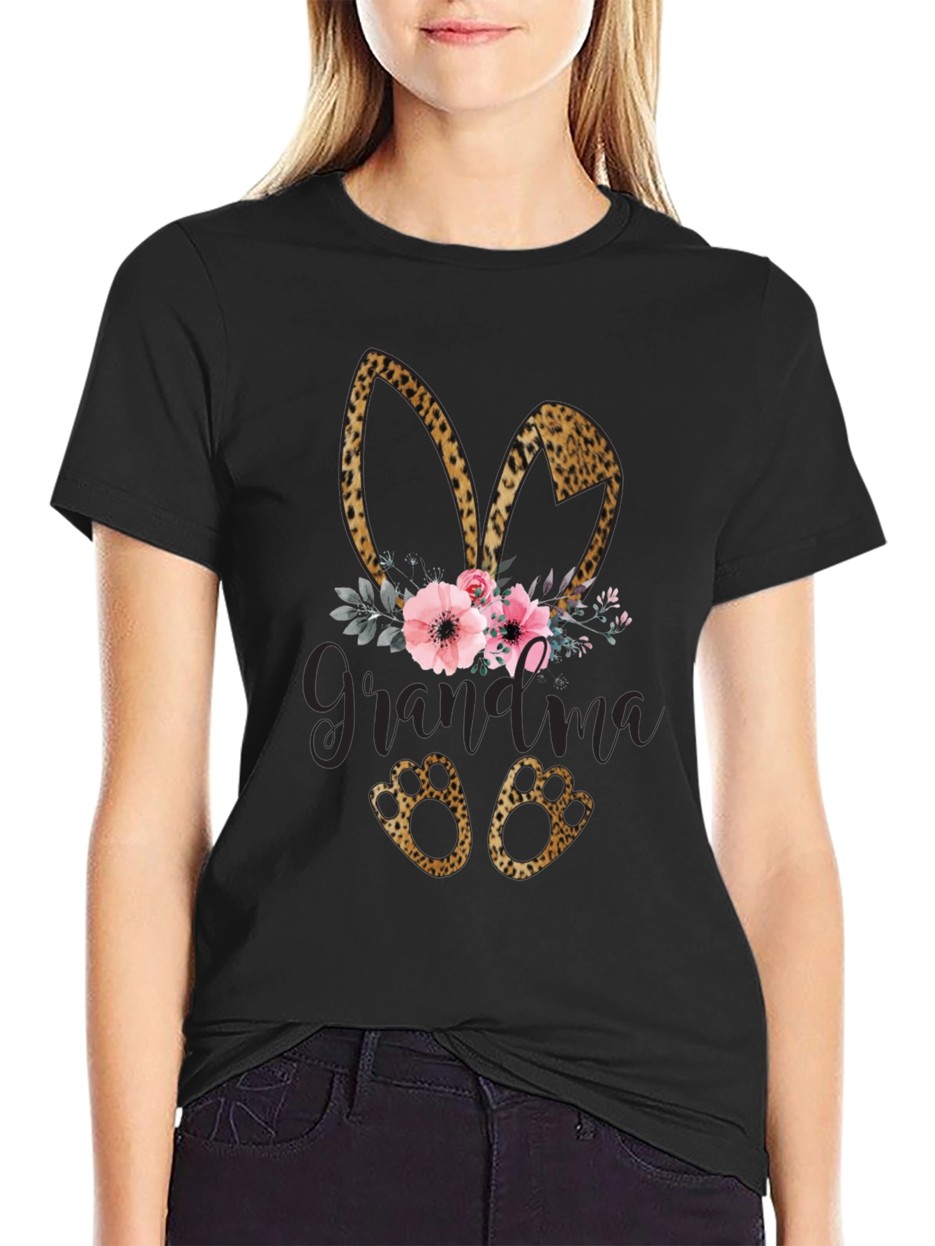 Grandma Easter Leopard Print Shirt