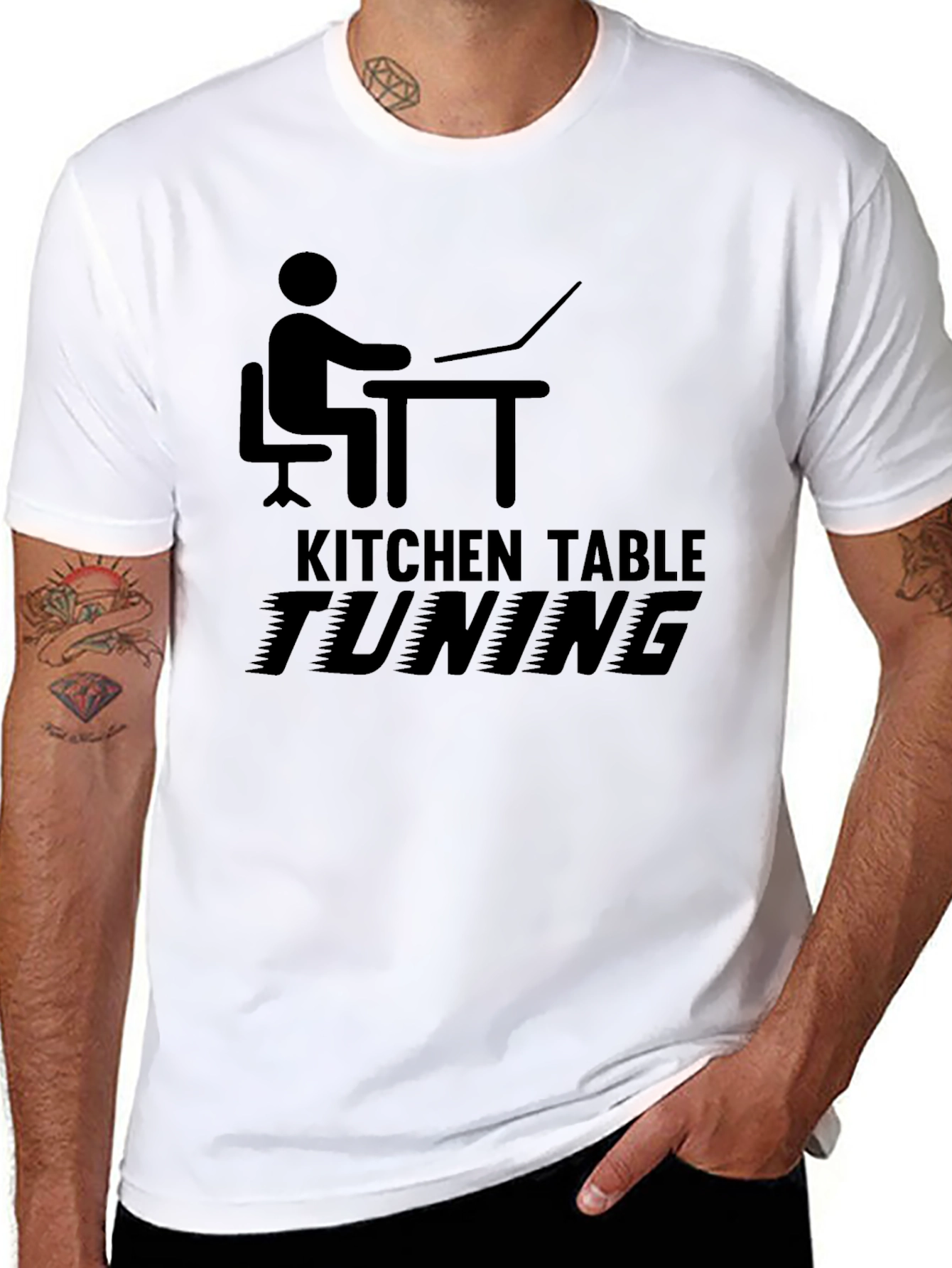Kitchen Table Tuning Black Graphic T-Shirt