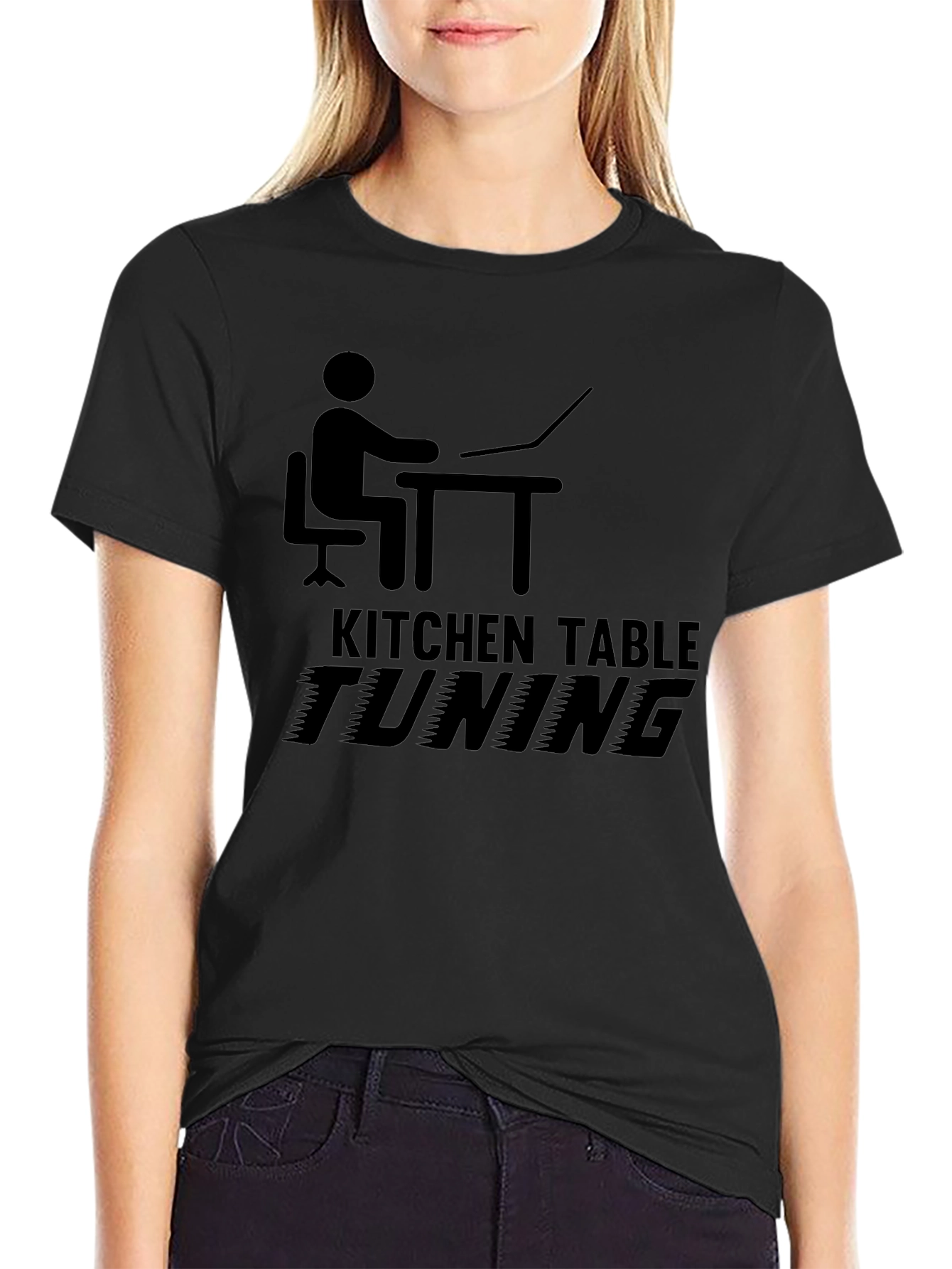 Kitchen Table Tuning Black Graphic T-Shirt