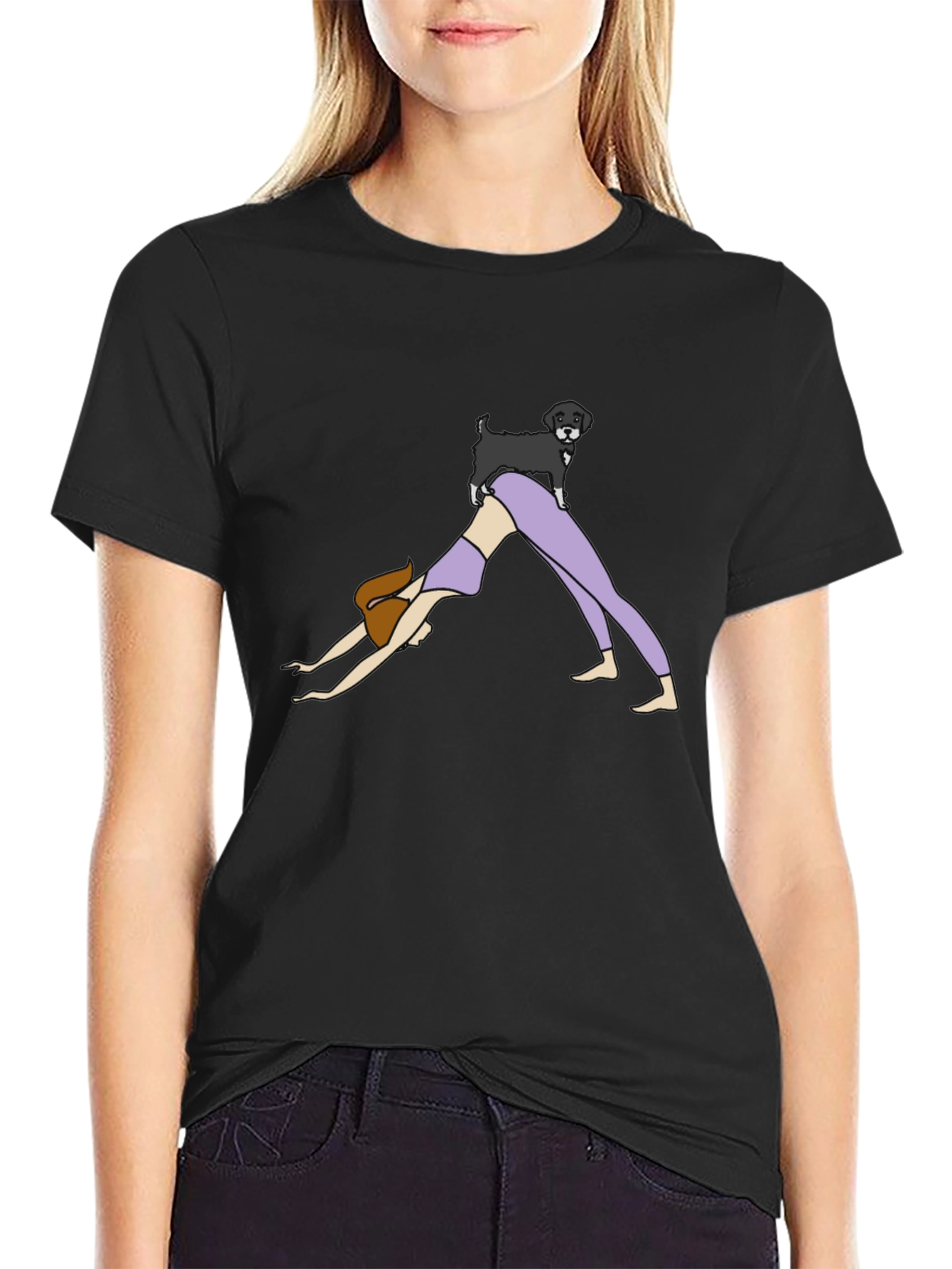 Yoga Dog Black T-Shirt