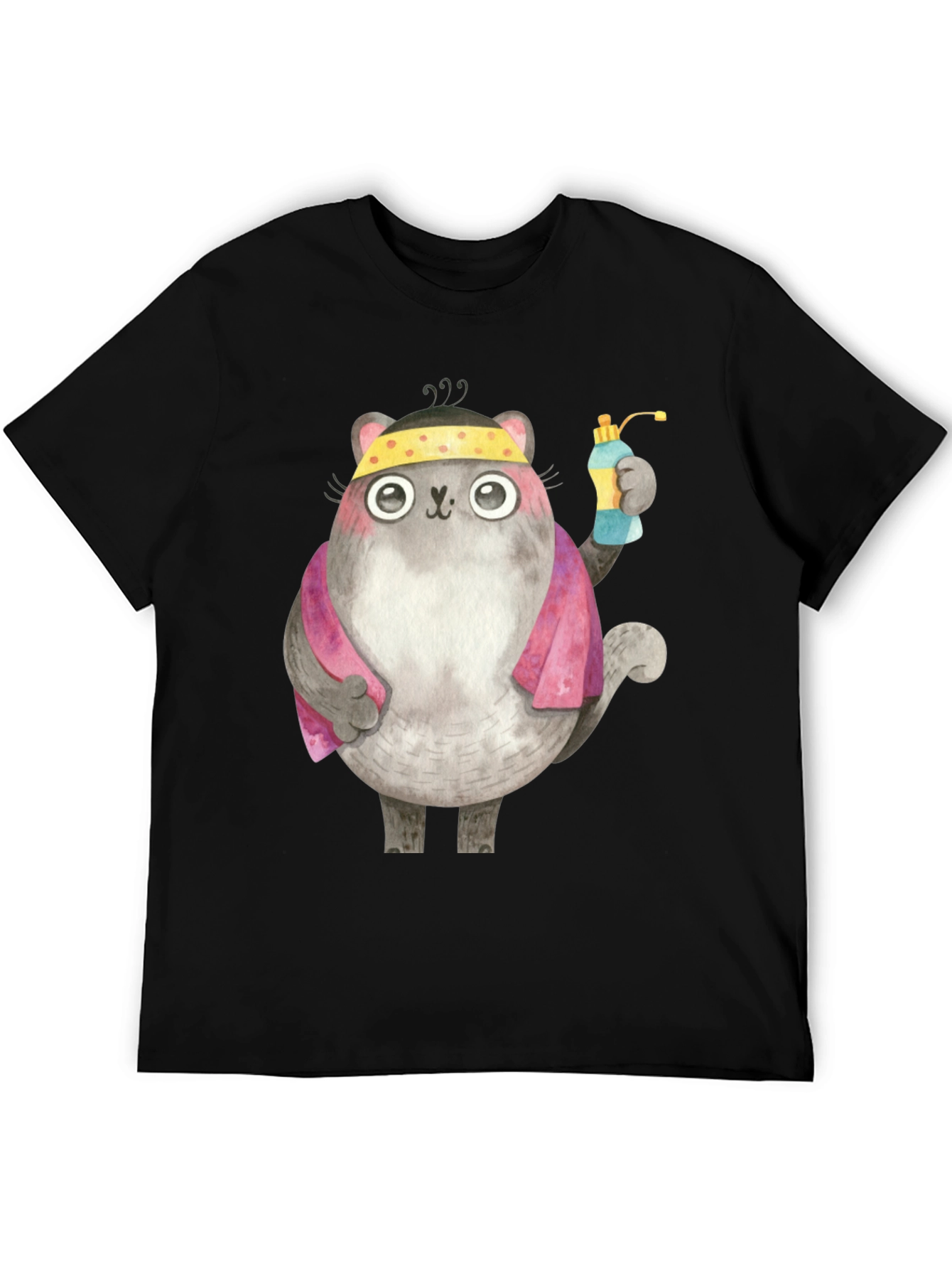 Gym Cat T-Shirt - Fitness Cartoon Tee
