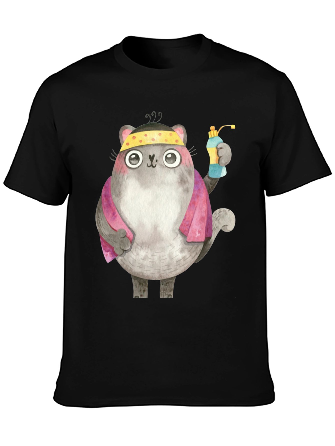 Gym Cat T-Shirt - Fitness Cartoon Tee