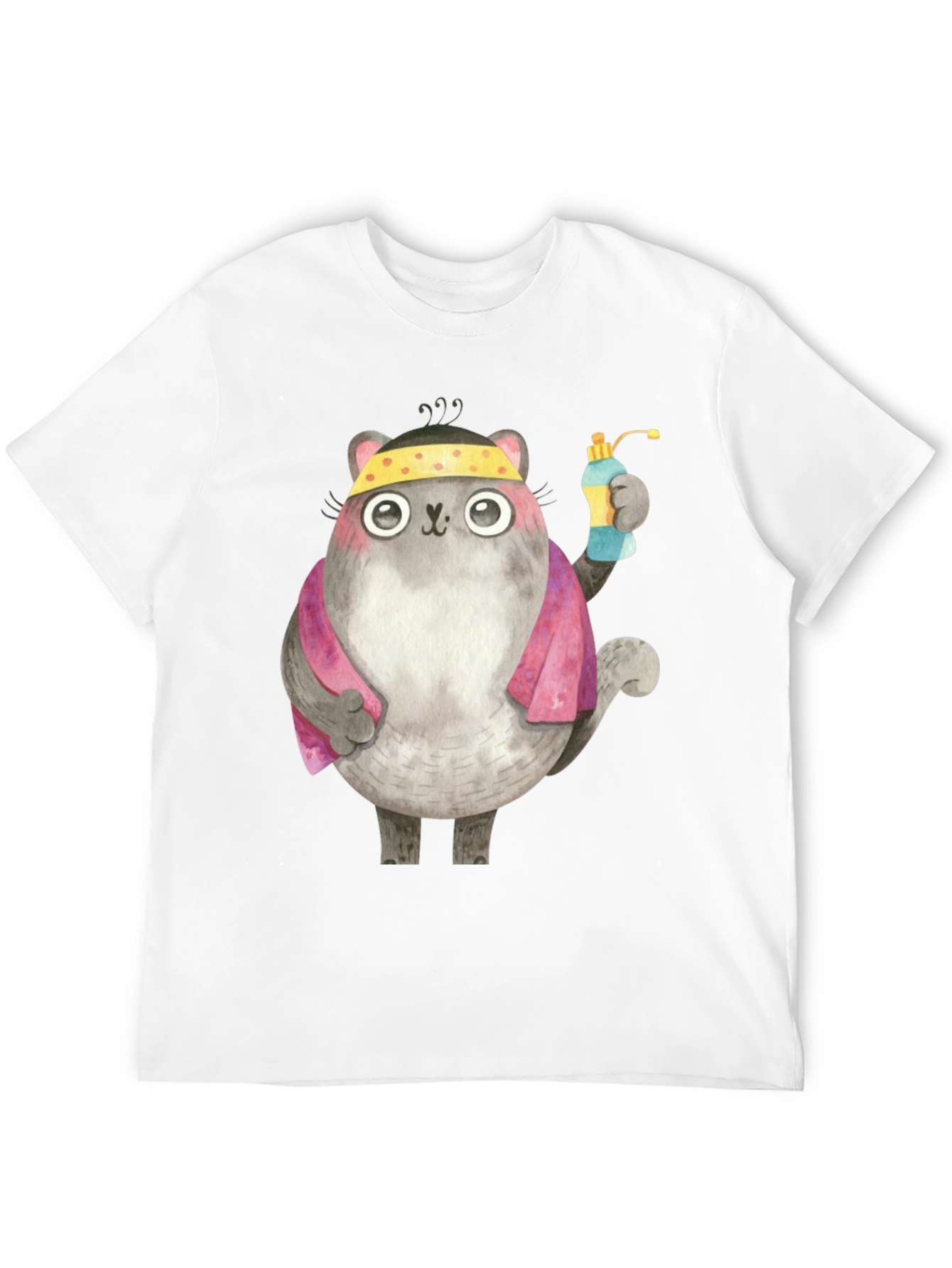 Gym Cat T-Shirt - Fitness Cartoon Tee