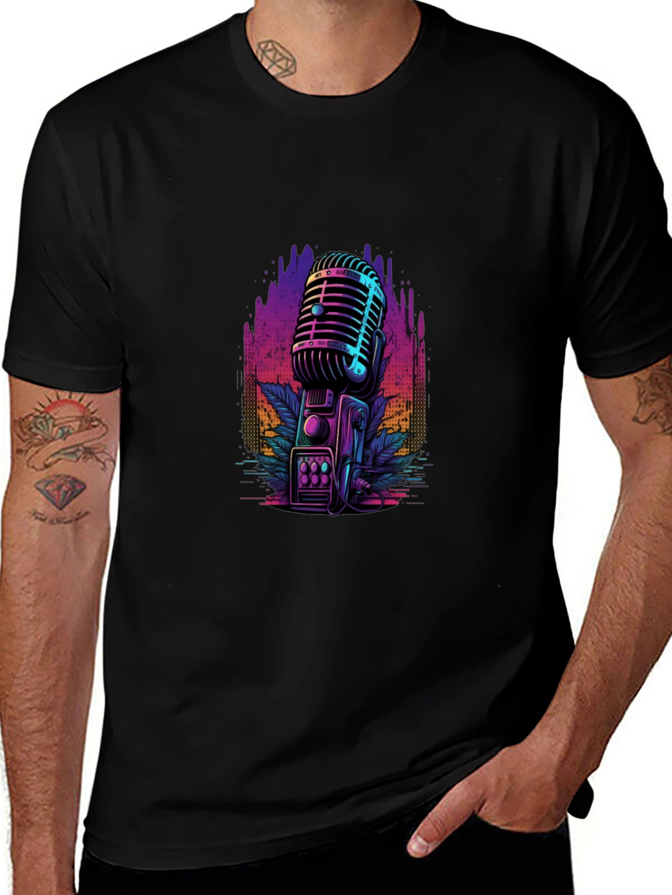 Retro Microphone Graphic T-Shirt