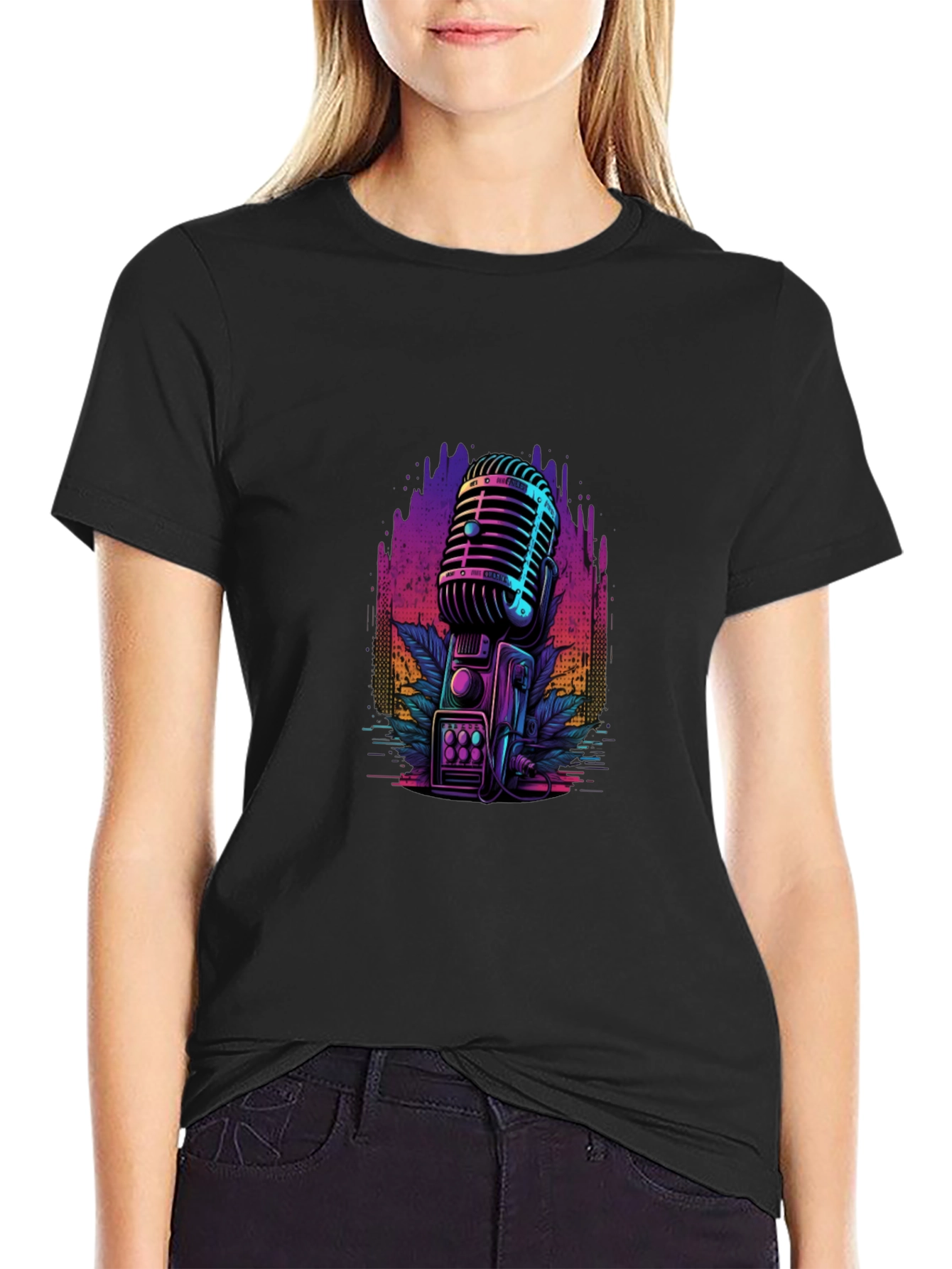 Retro Microphone Graphic T-Shirt