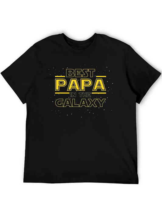 Best Papa in the Galaxy Black T-Shirt
