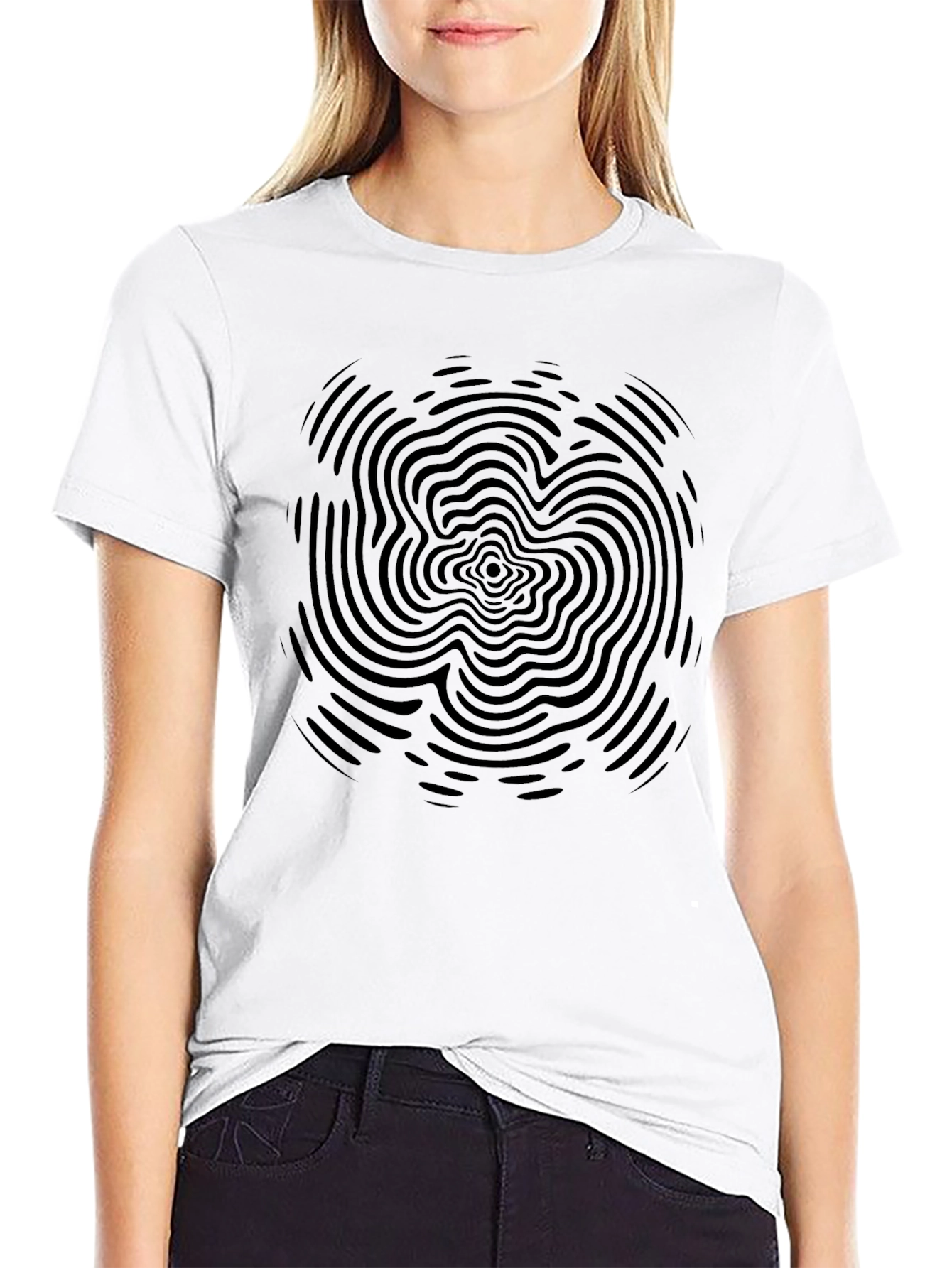Abstract Black Graphic Print T-Shirt