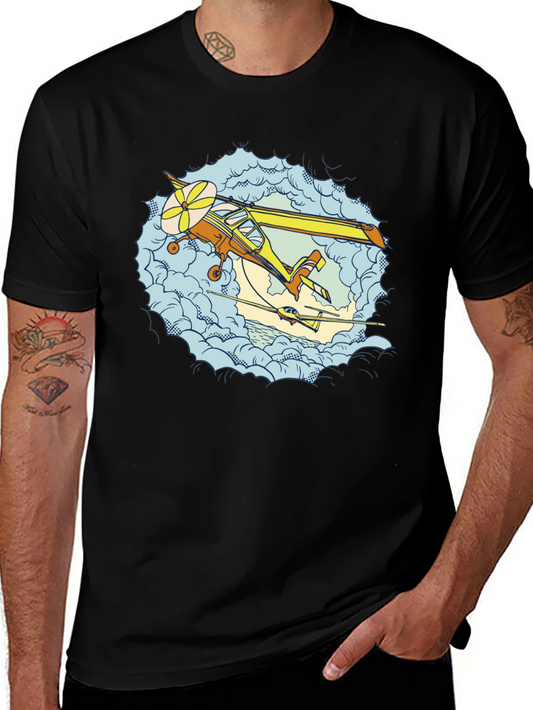 Vintage Airplane Graphic Tee - Retro Aviation Design