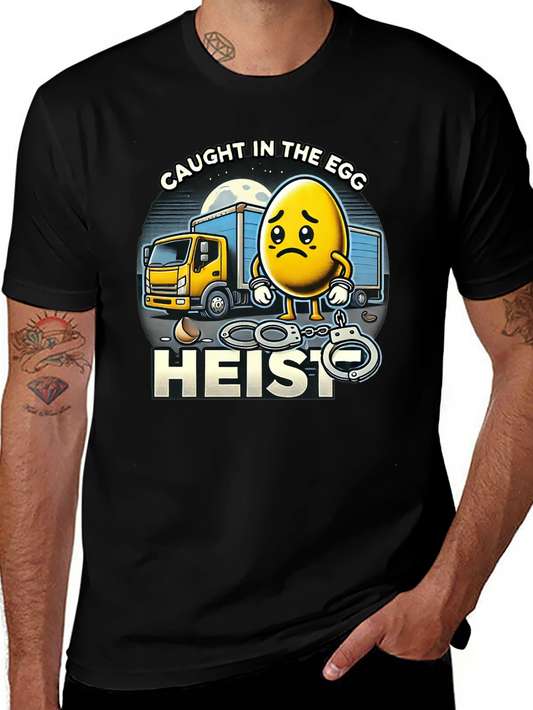 Caught in the Egg Heist T-Shirt - Funny Cartoon Tee
