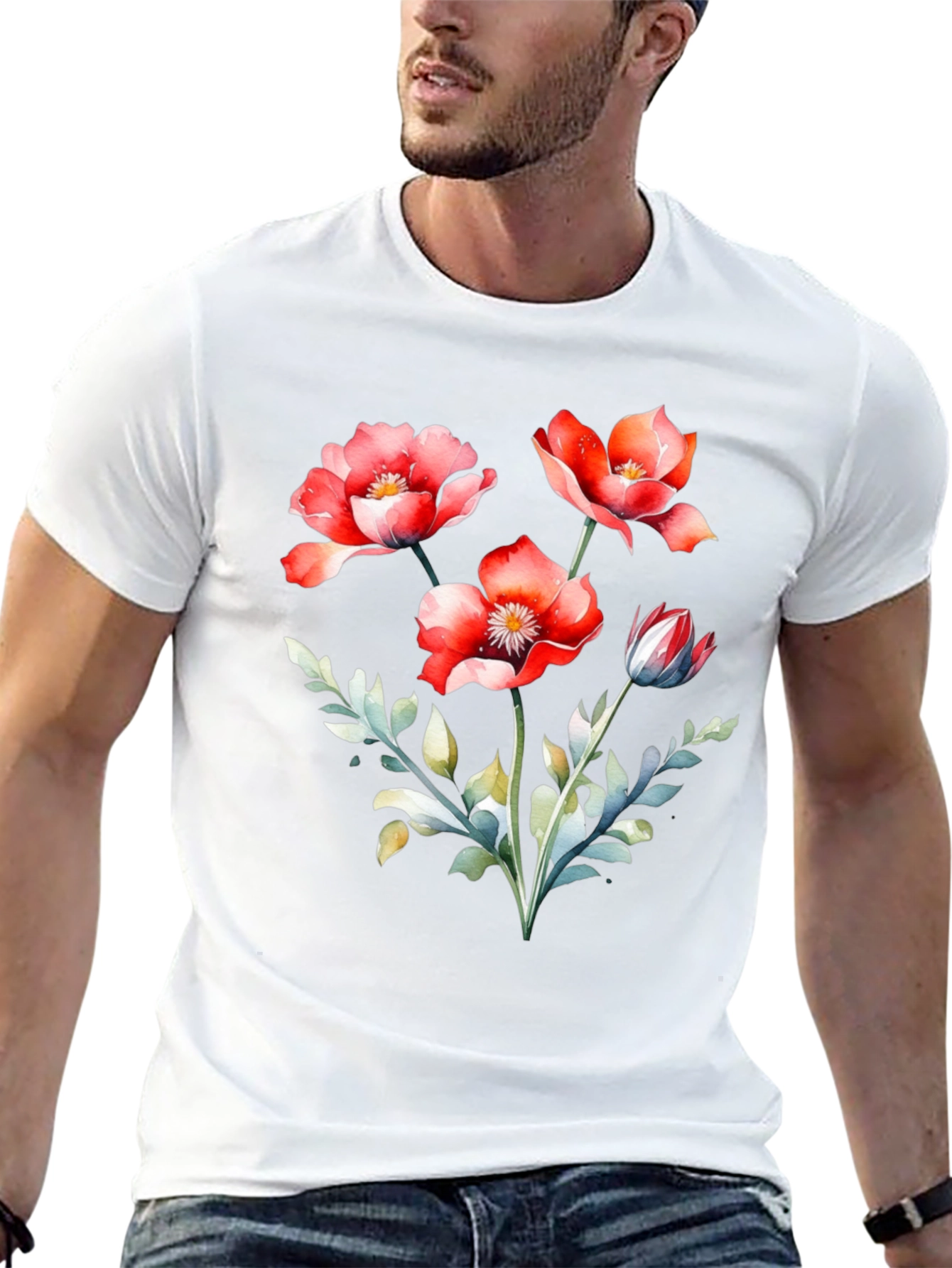 Floral Print Crew Neck T-Shirt