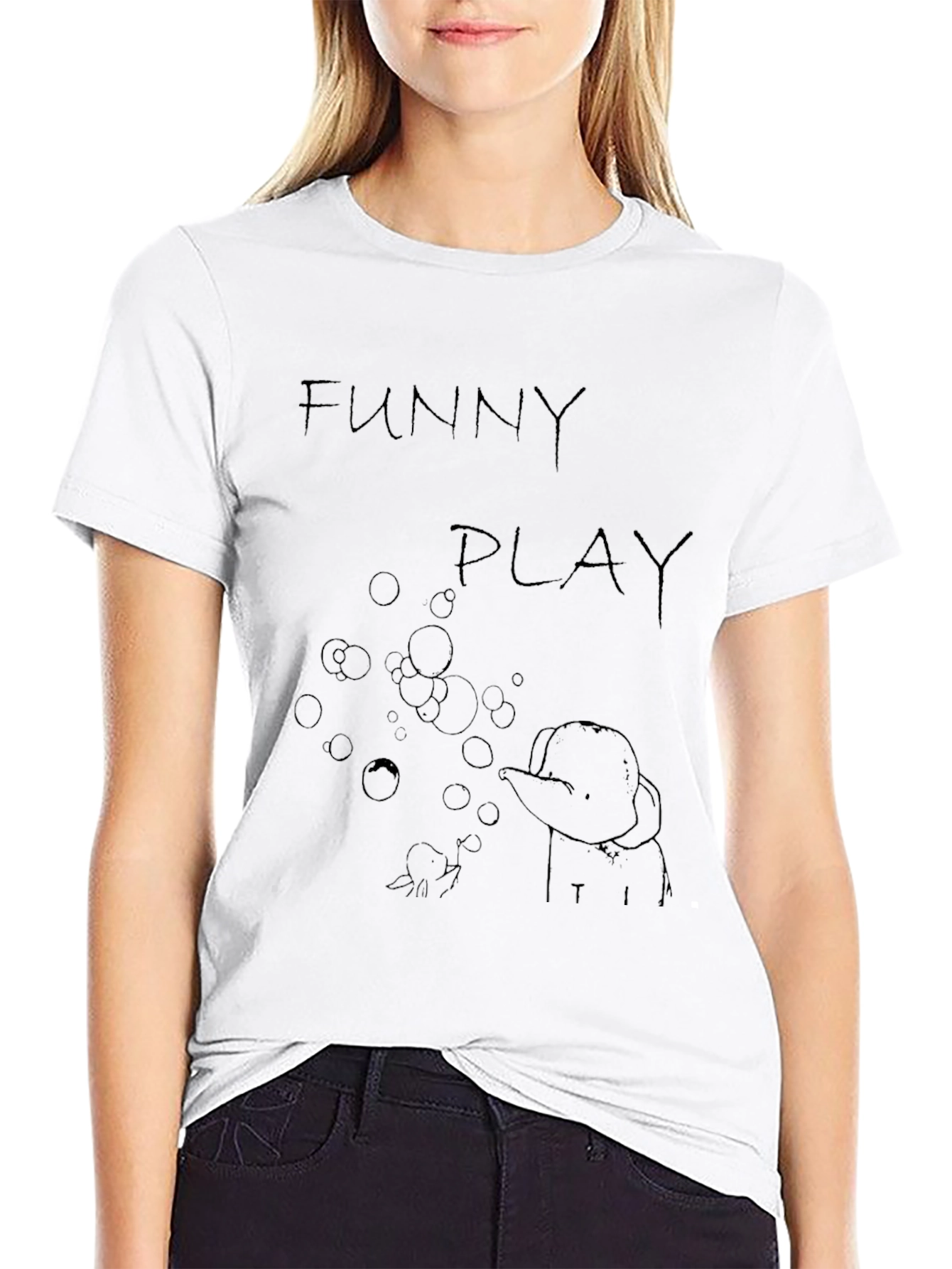 Funny Play Graphic T-Shirt - Black Casual Tee