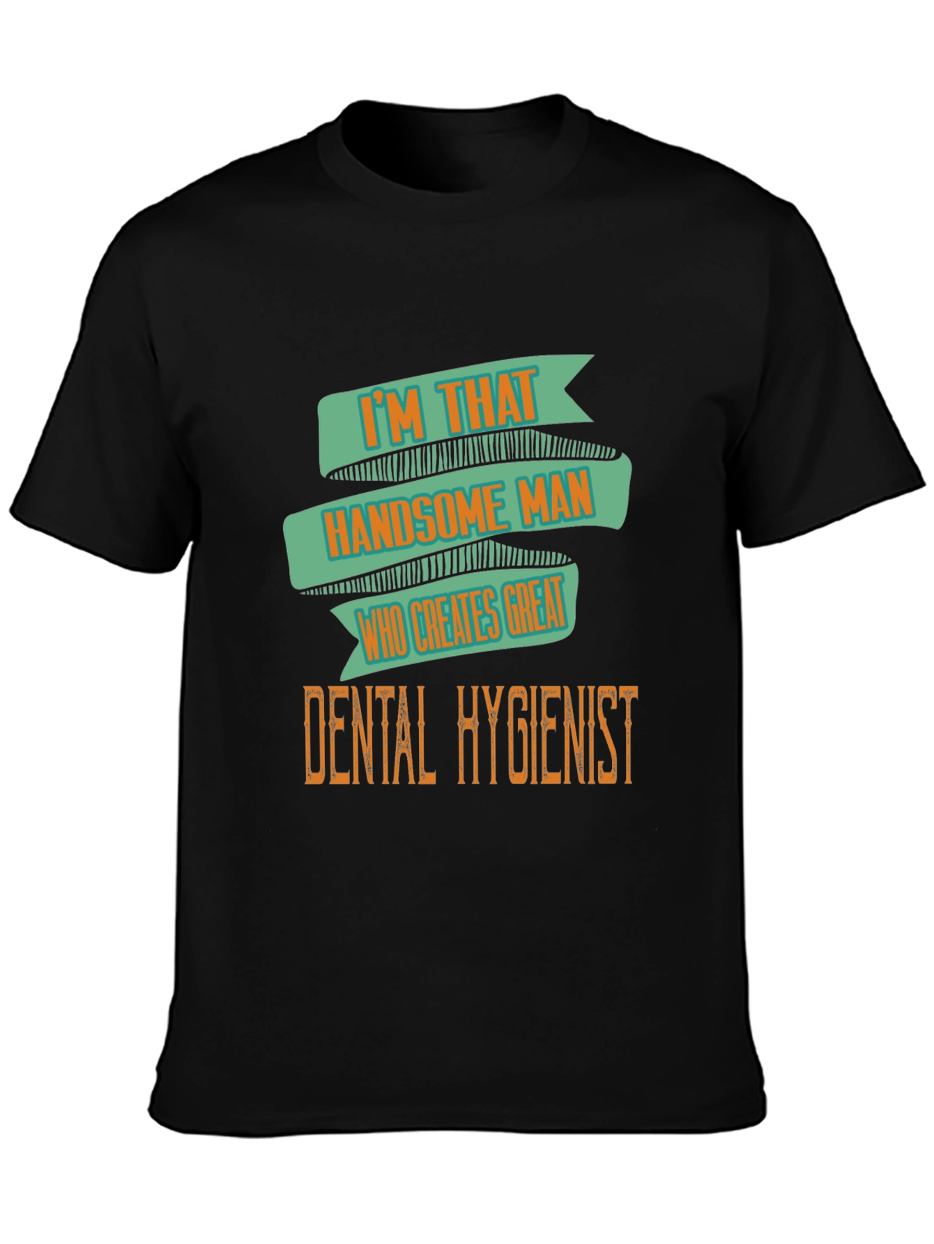 Handsome Dental Hygienist Mens Black T-Shirt