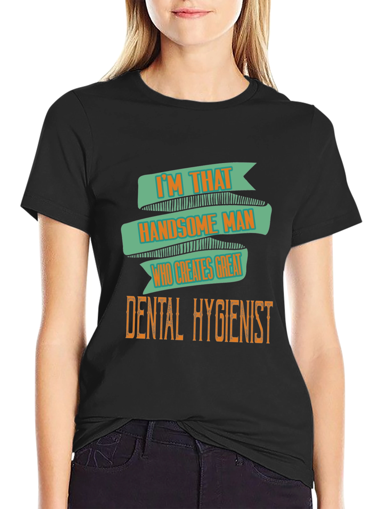 Handsome Dental Hygienist Mens Black T-Shirt