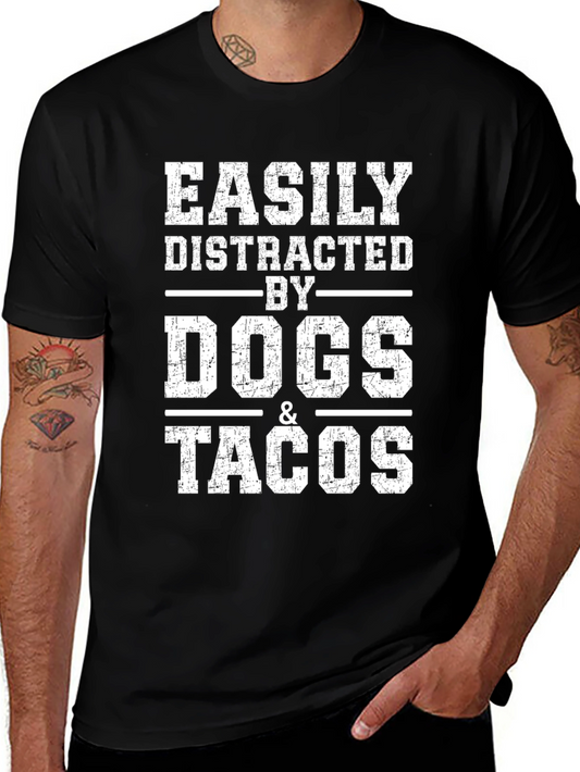 Easily Distracted by Dogs & Tacos Graphic Tee