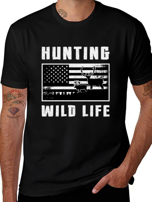 Hunting Wildlife USA Flag T-Shirt