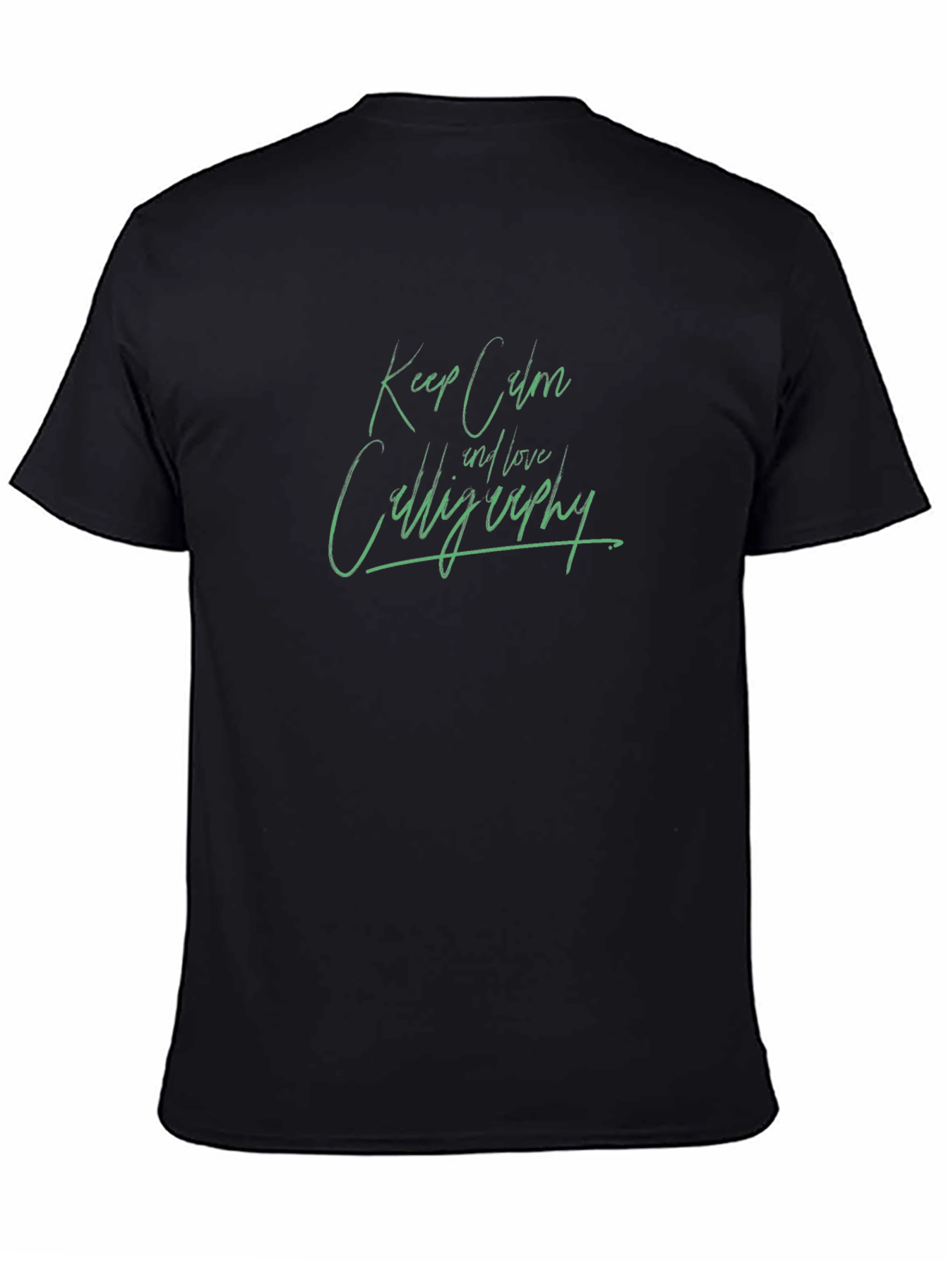 Keep Calm and Love Calligraphy Black T-Shirt
