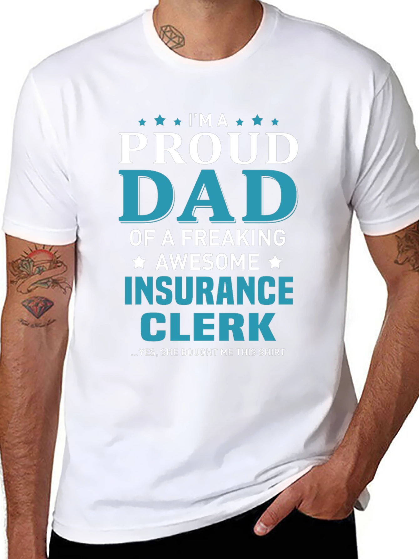 Proud Dad Insurance Clerk Graphic Tee
