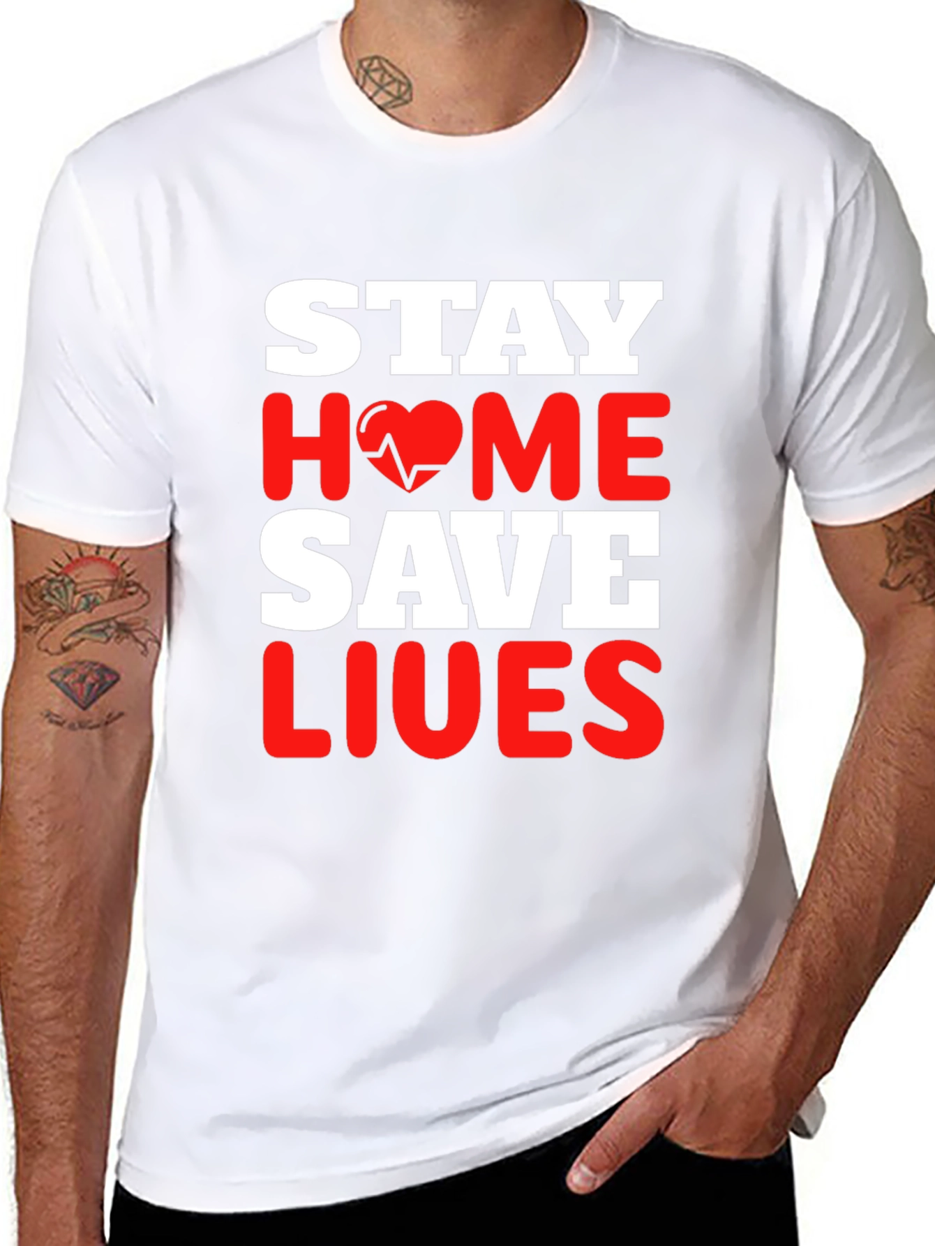 Stay Home Save Lives T-Shirt Pandemic Awareness