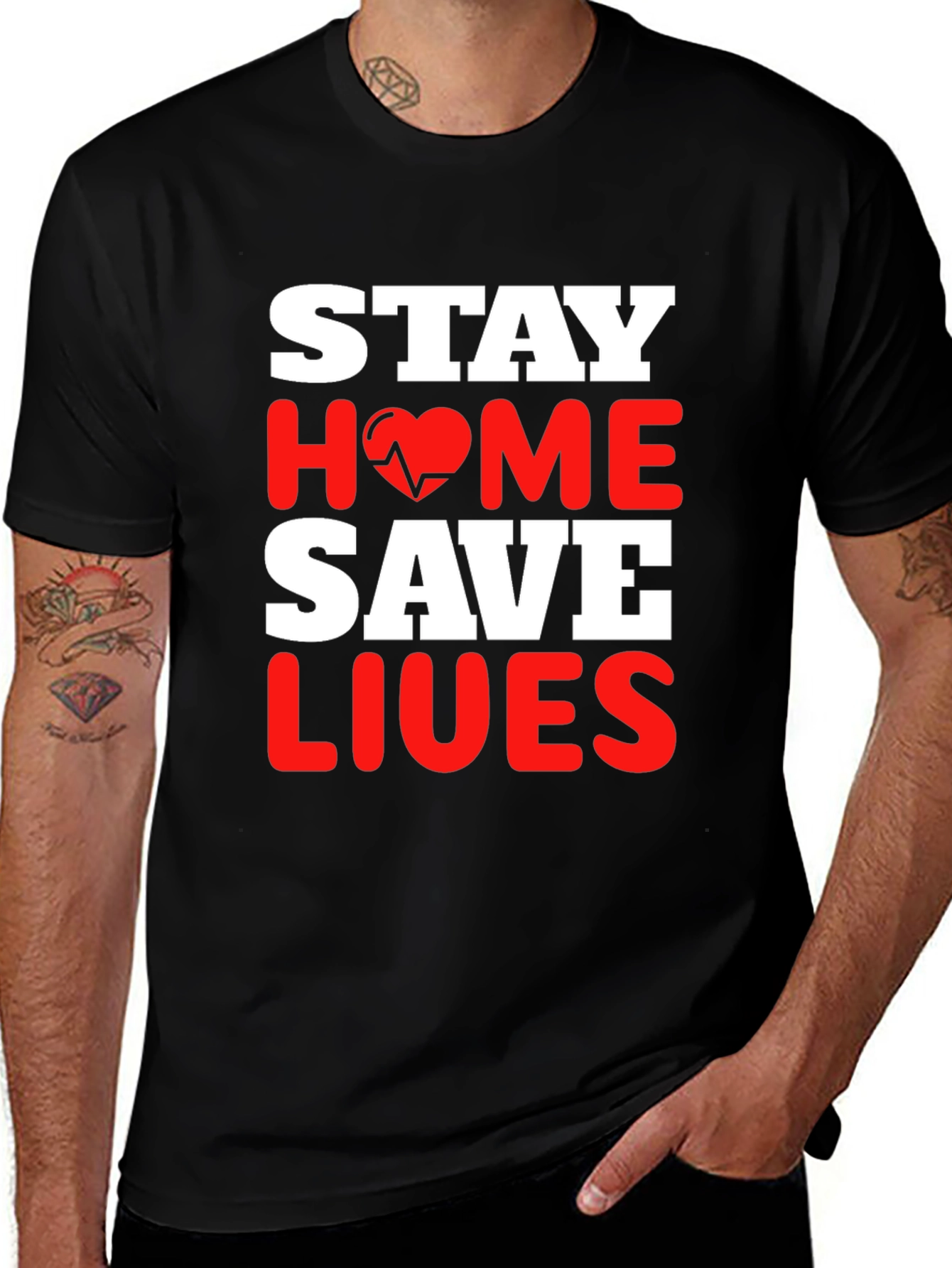 Stay Home Save Lives T-Shirt Pandemic Awareness