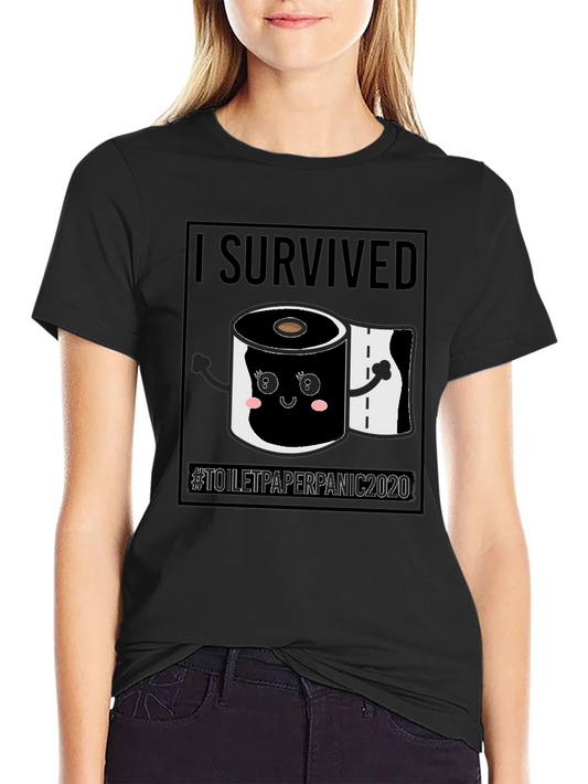 I Survived Toilet Paper Panic 2020 Black T-Shirt