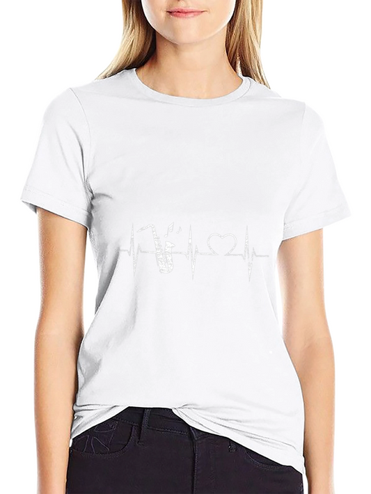Saxophone Heartbeat Graphic T-Shirt