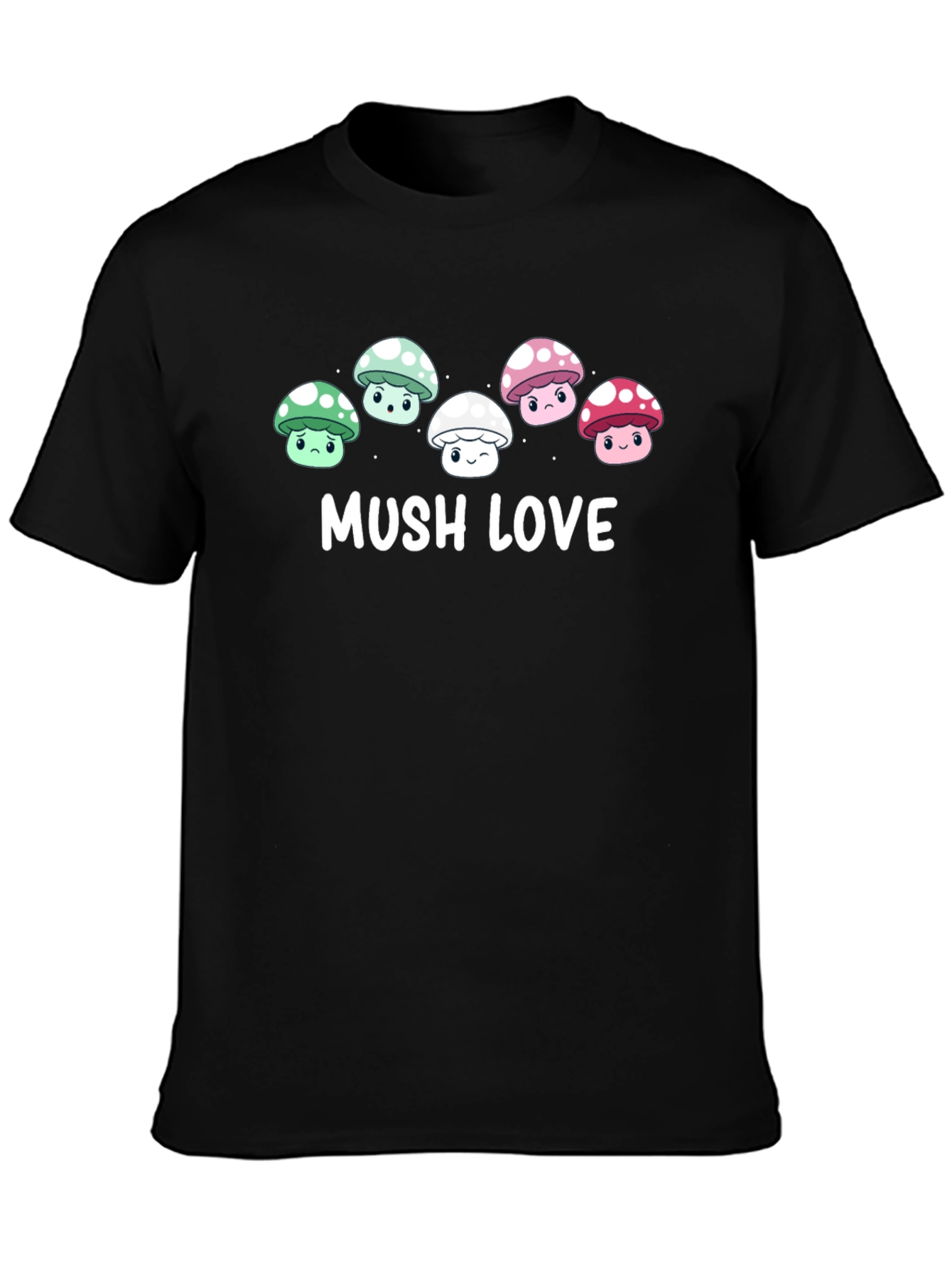 Mushroom Love Graphic Tee - Cute Cartoon Fungi T-Shirt